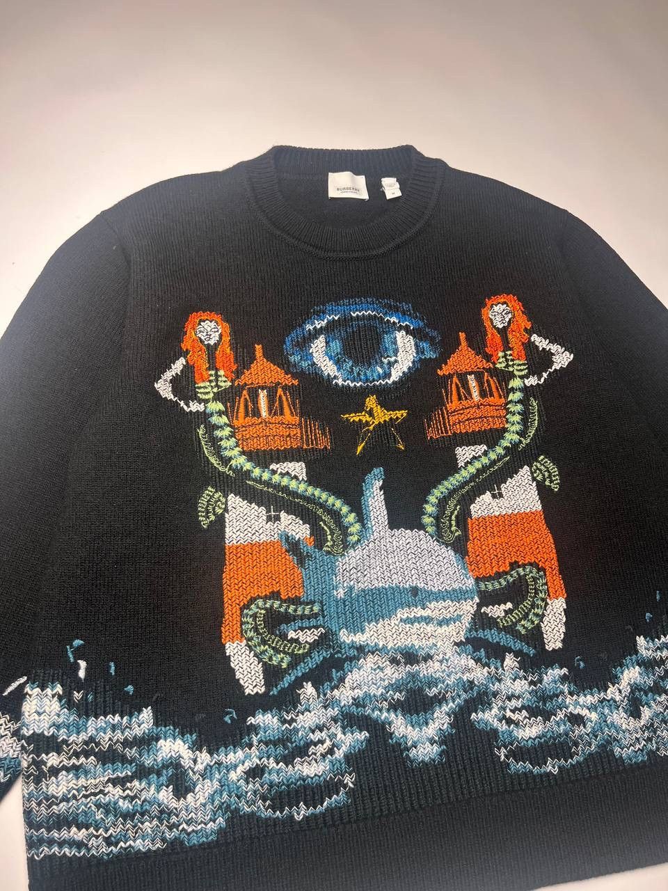 Burberry BURBERRY Wool Mermaid-Intarsia Sweater Size US M / EU 48-50 / 2 - 6 Thumbnail