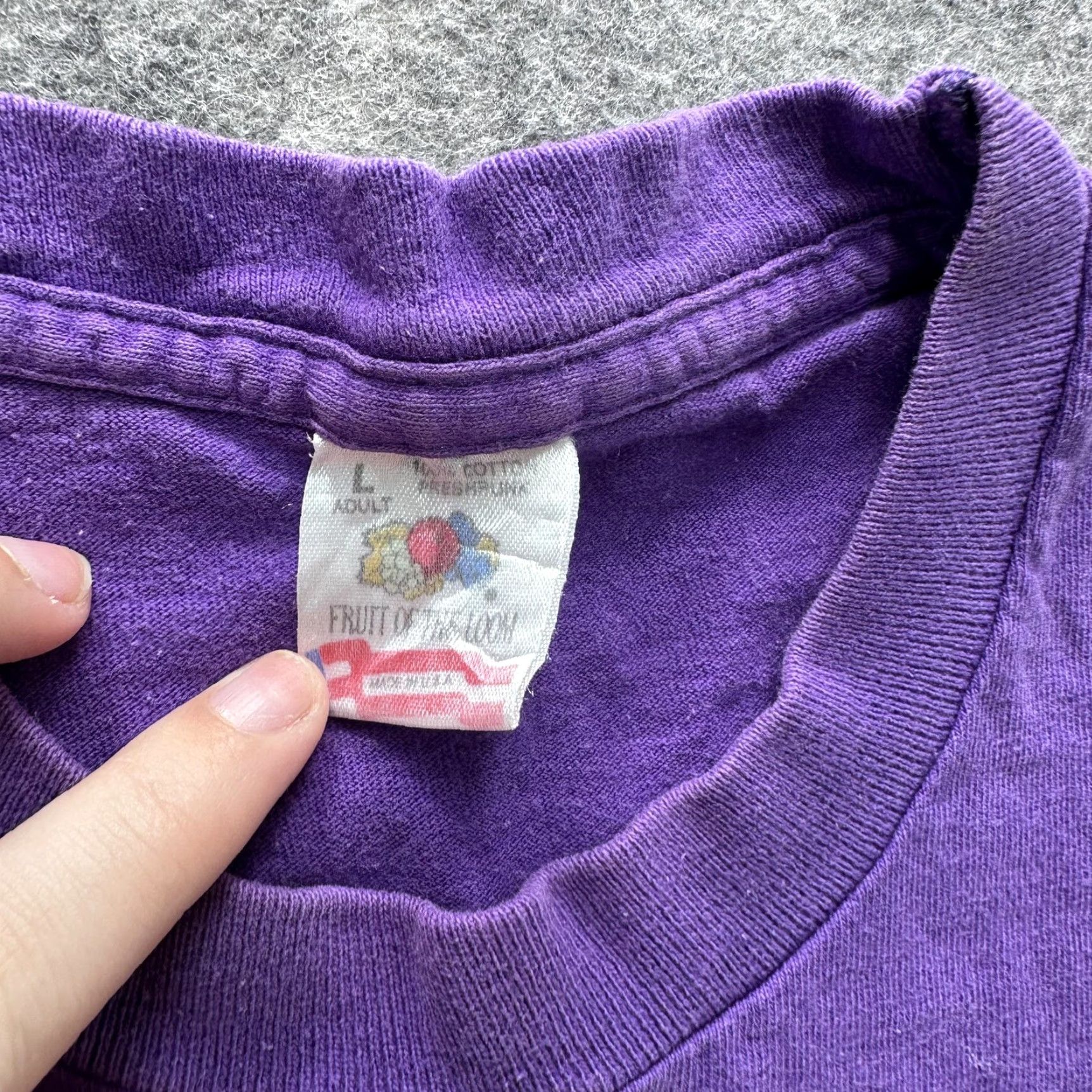 Fruit Of The Loom VINTAGE Florida Clearwater Beach Shirt Mens L Purple Embroidered 90s USA Size US L / EU 52-54 / 3 - 6 Thumbnail