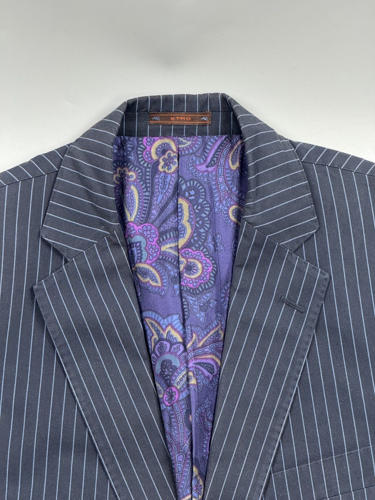 Etro Etro Two Button Striped Cotton Blazer (Y1252) Size 40R - 3 Thumbnail