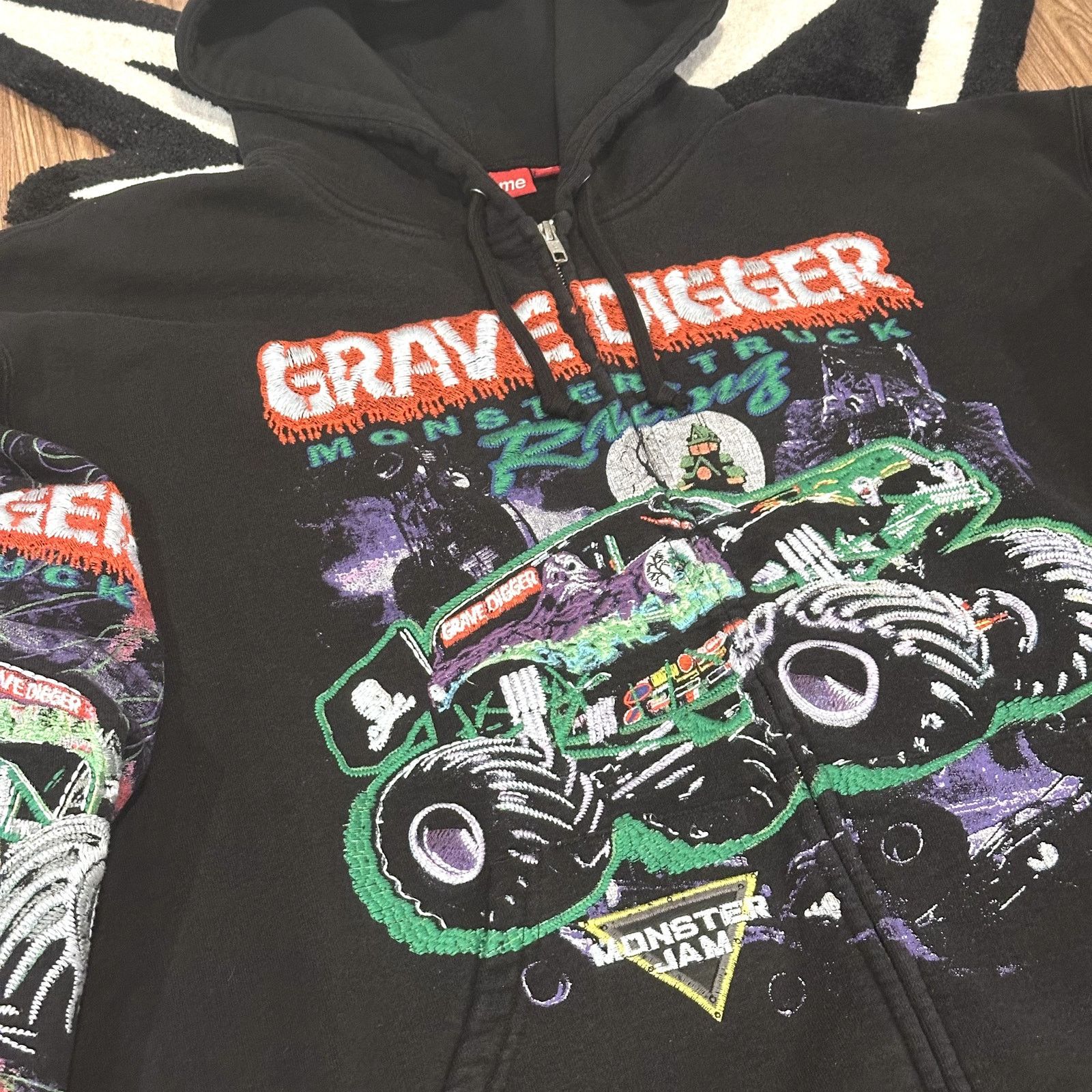 Supreme Supreme Monster Jam Grave Digger Zip Up Hood Sweatshirt