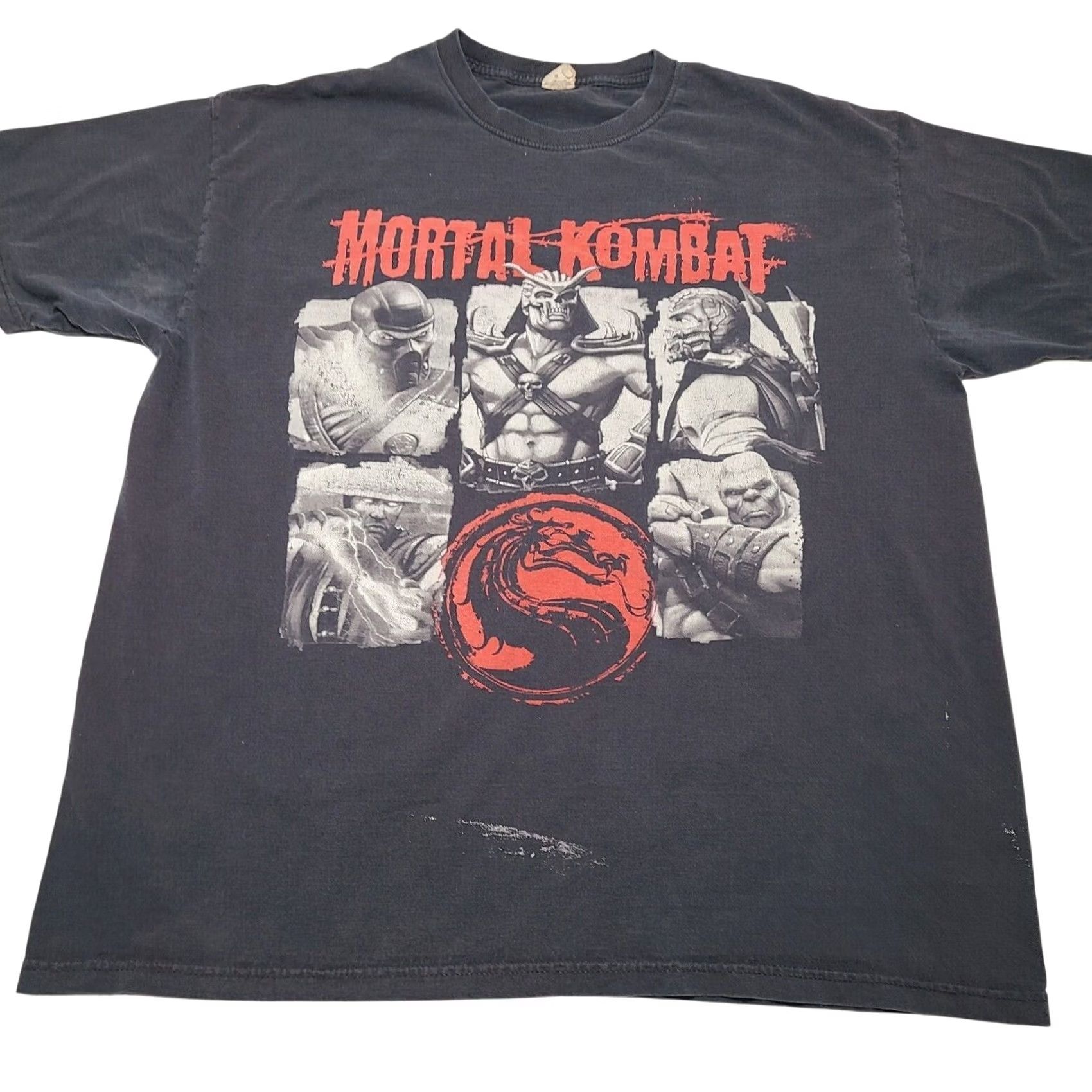Jerzees VINTAGE Mortal Kombat T-Shirt Jerzees 90s Video Game Promo Characters XL Crew Neck Short Sleeve Unisex Adults Black Size US XL / EU 56 / 4 - 2 Thumbnail