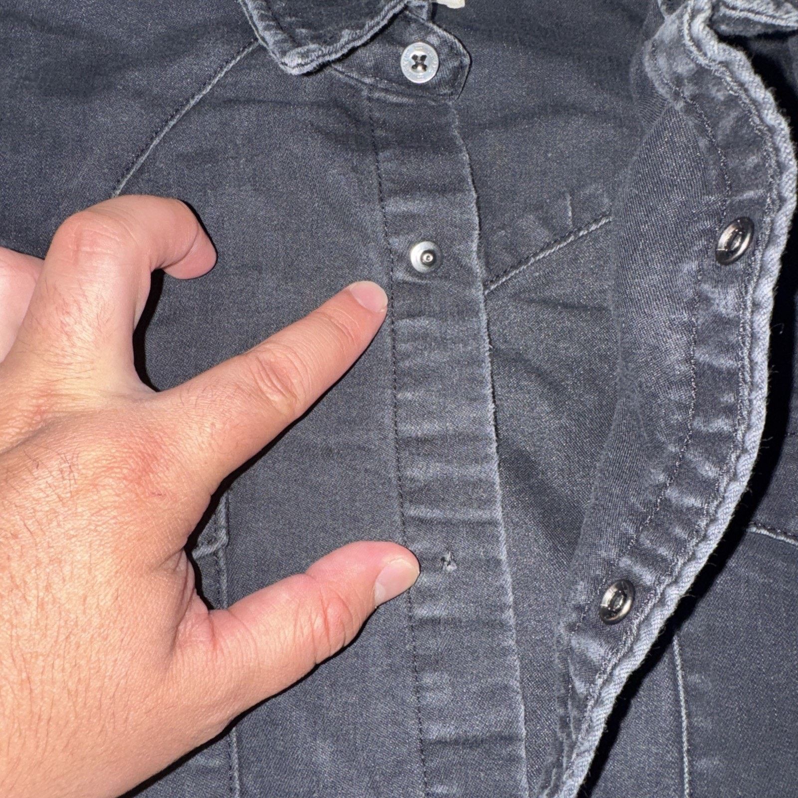 Levi's × Vintage Levi’s Standard Fit Pearl Snap Canvas Weatern Shirt Black XL Size US XL / EU 56 / 4 - 4 Thumbnail