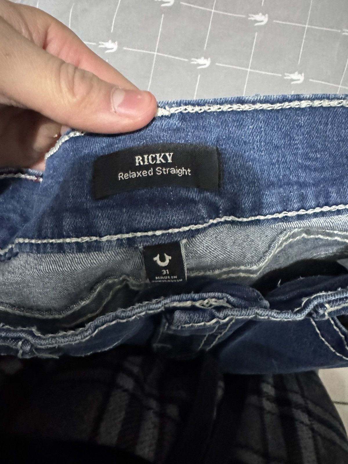 True Religion True Religion Blue Ricky Thick Stiching Jeans Size US 31 - 3 Thumbnail