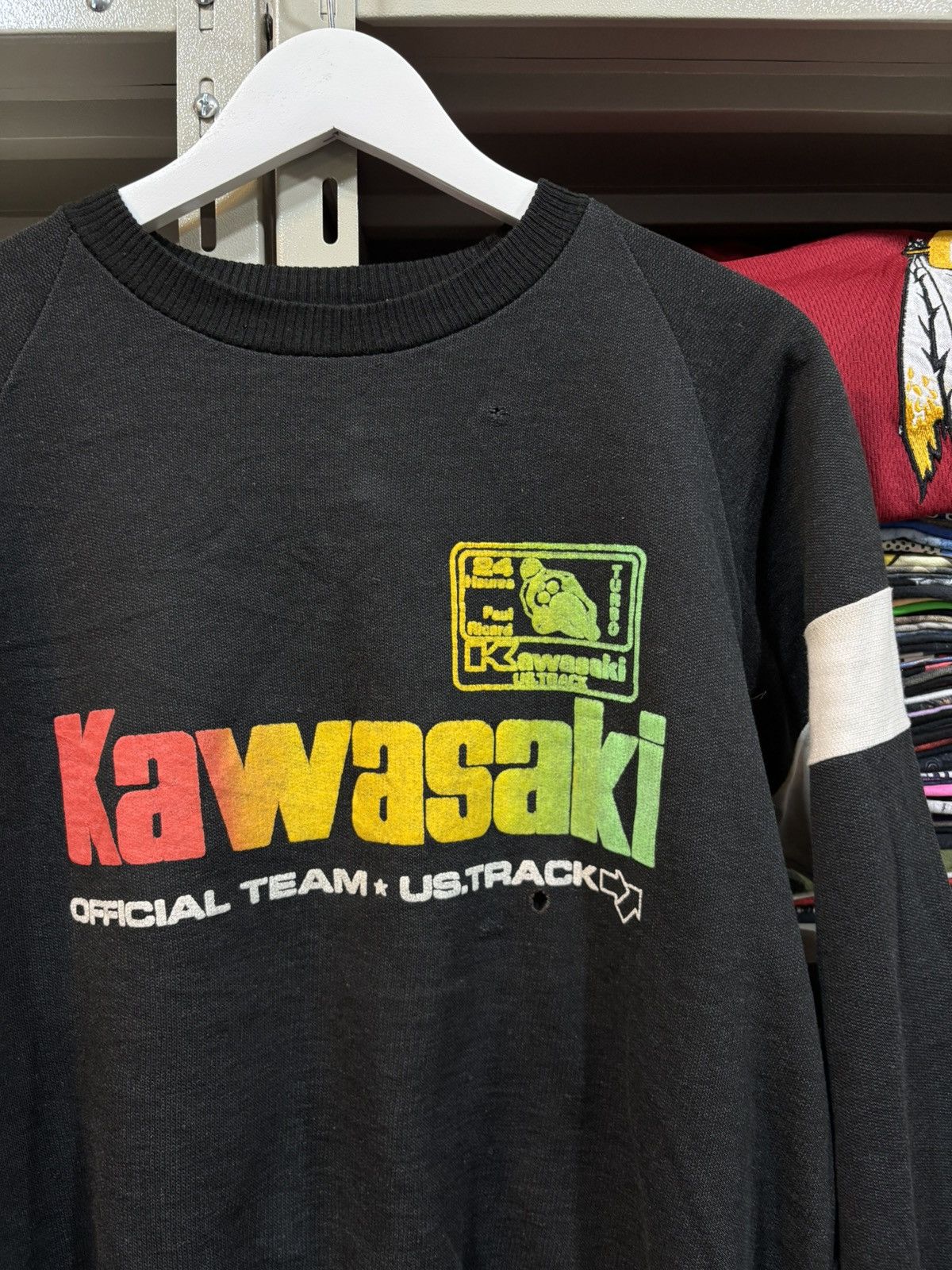 Other Vintage Kawasaki Sweatshirt 80s Size US L / EU 52-54 / 3 - 2 Thumbnail