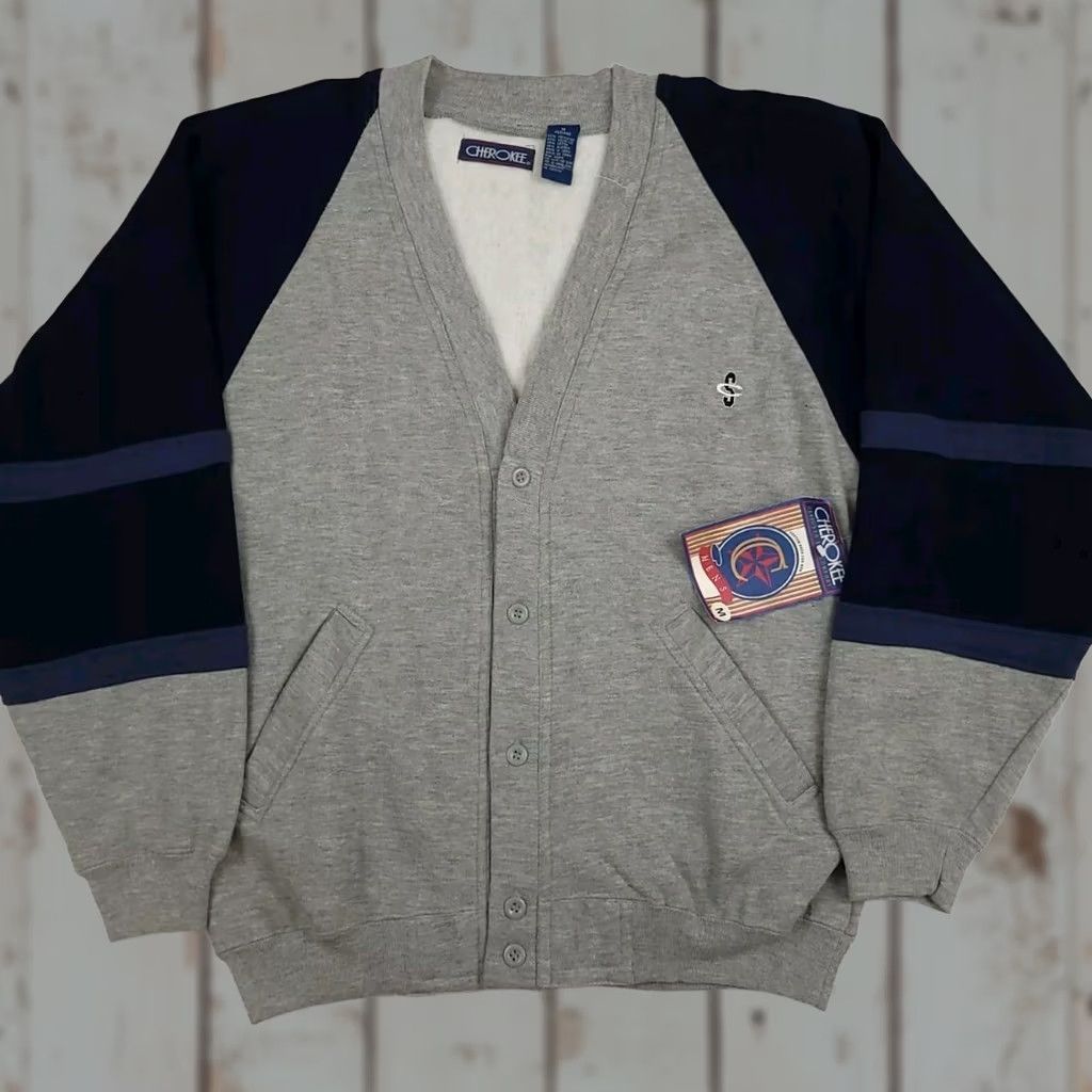 Cherokee Vintage Cherokee Sport Cardigan Sweatshirt 90s Vtg USA Grey New NWT Deadstock Size US M / EU 48-50 / 2 - 1 Thumbnail
