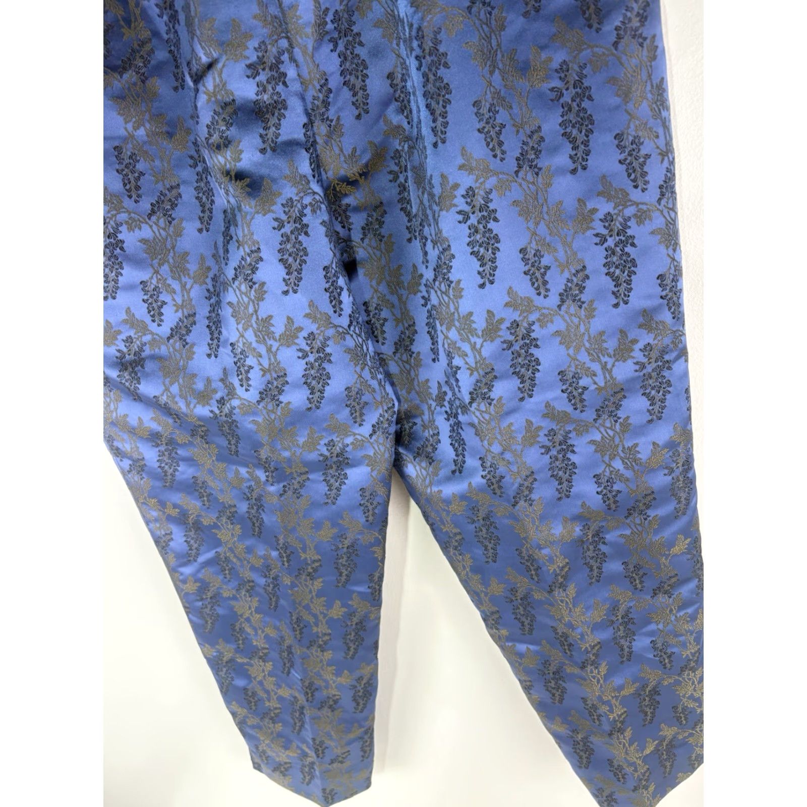 Vintage Susan Bristol Blue W-Gld/Blk Designs Dress Pants Womens Size 18 Size 40" / US 18 - 7 Thumbnail