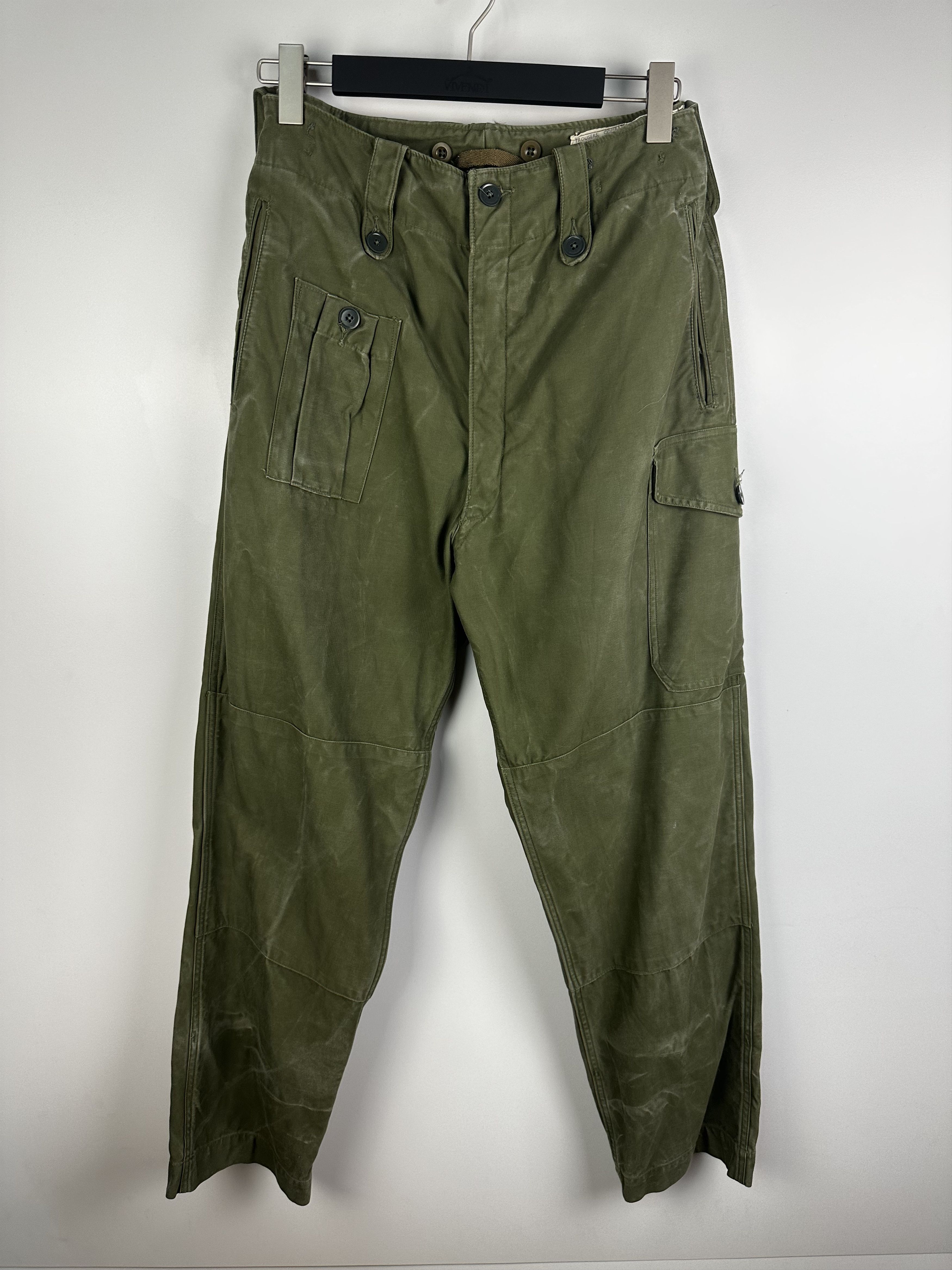 image of Military x Vintage Original British Army 1960 60 Pattern Green Combat Trousers, Men's (Size 33)