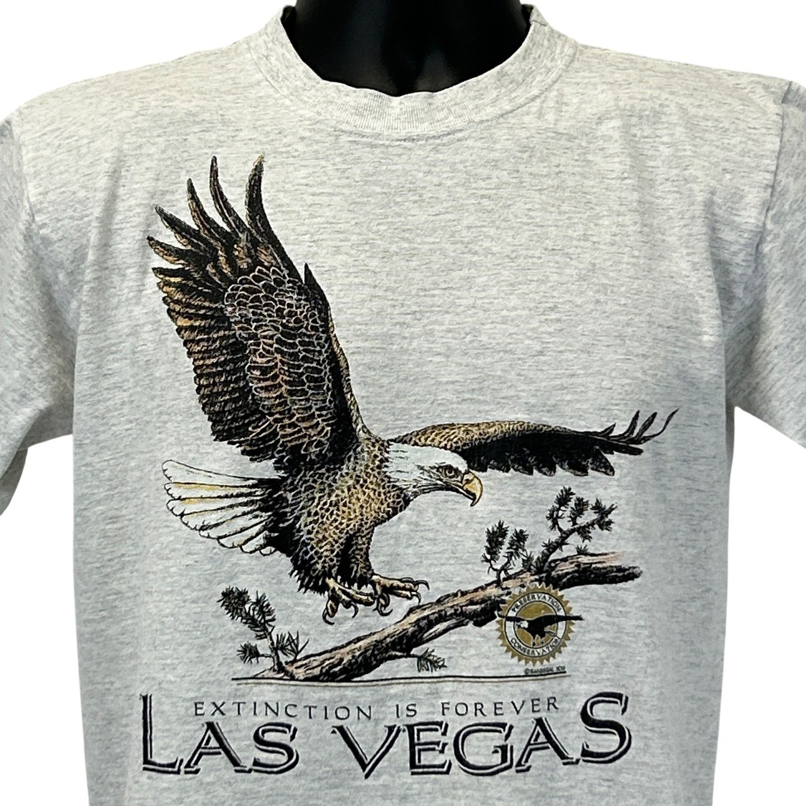 Vintage Vintage Bald Eagle Extinction T Shirt Mens Medium Gray 90s Size US M / EU 48-50 / 2 - 1 Thumbnail