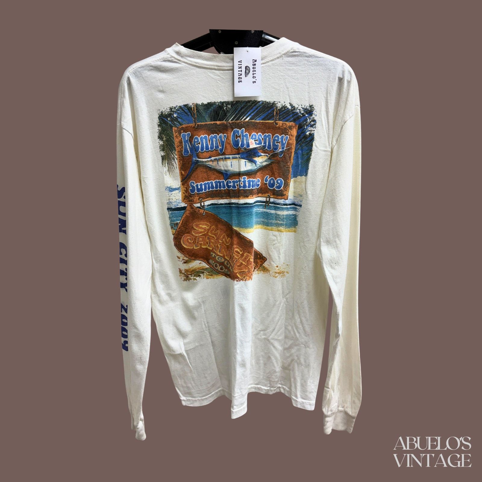Gildan VTG Long Sleeve Tee | Kenny Chesney White | Y2K Tour Size US L / EU 52-54 / 3 - 1 Thumbnail