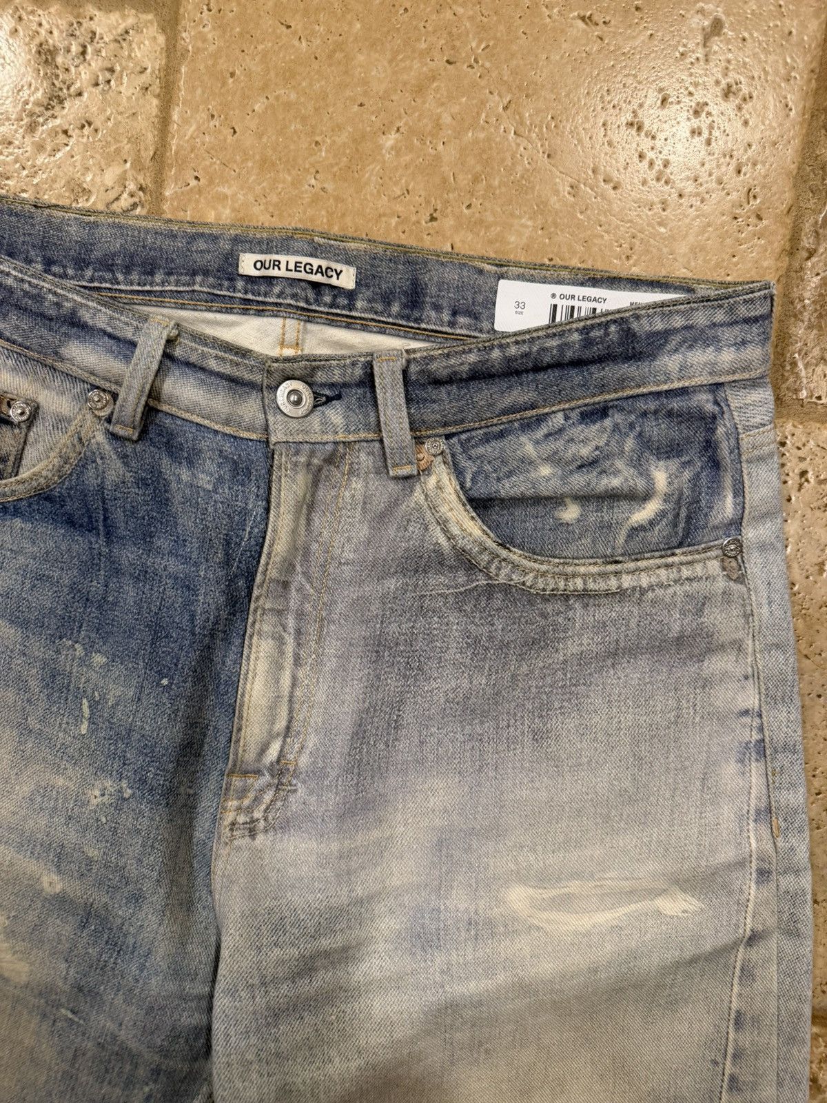 Our Legacy Our Legacy Third Cut Thompe Digital Print Blue Denim Jeans Size US 33 - 5 Thumbnail