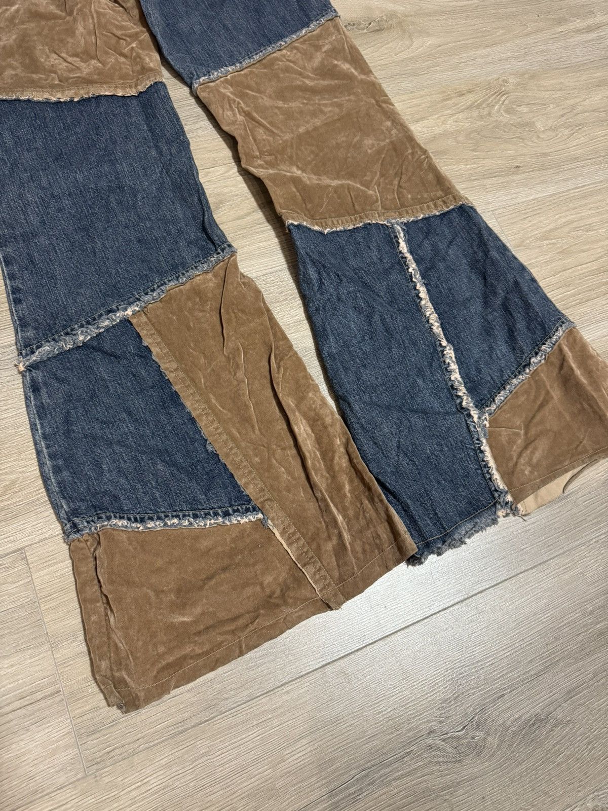 Japanese Brand × Vintage Vintage Patchwork Flare Pants 80s Size 30" / US 8 / IT 44 - 10 Thumbnail