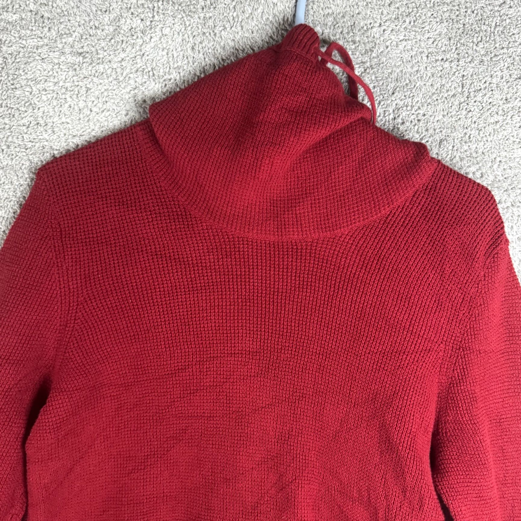 Ralph Lauren Lauren Ralph Lauren Sweater Womens XL Red Cowl Neck Waffle Knit Pullover Size XL / US 12-14 / IT 48-50 - 5 Thumbnail