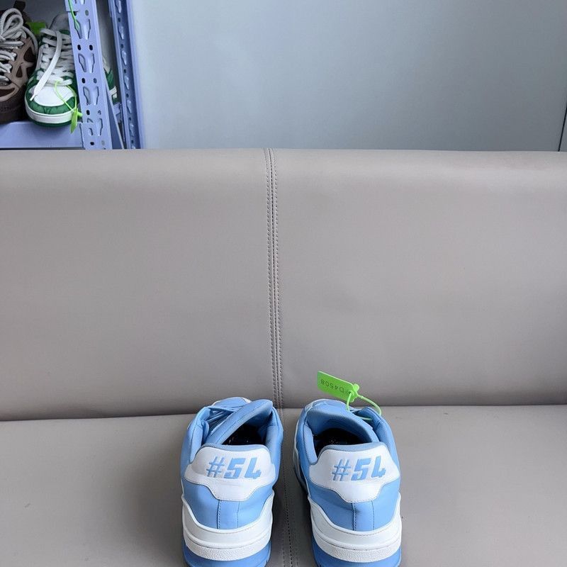 Louis Vuitton Louis Vuitton Trainer Blue Leather Low-Top Sneakers - Size US 9.5 / EU 42-43 - 3 Thumbnail