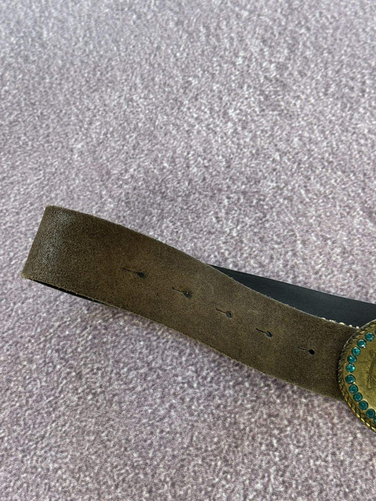 Hysteric Glamour Morgan Vintage 00s Big Metal Buckle Y2K Leather Belt Size ONE SIZE - 4 Thumbnail
