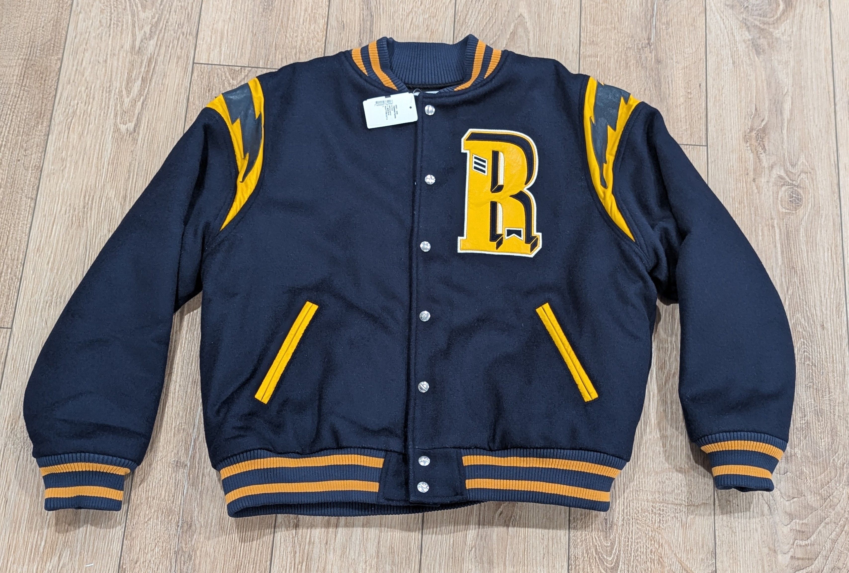 Rhude RHUDE "American Spirit Lightning" Bomber Jacket Navy Largr Size US L / EU 52-54 / 3 - 1 Thumbnail