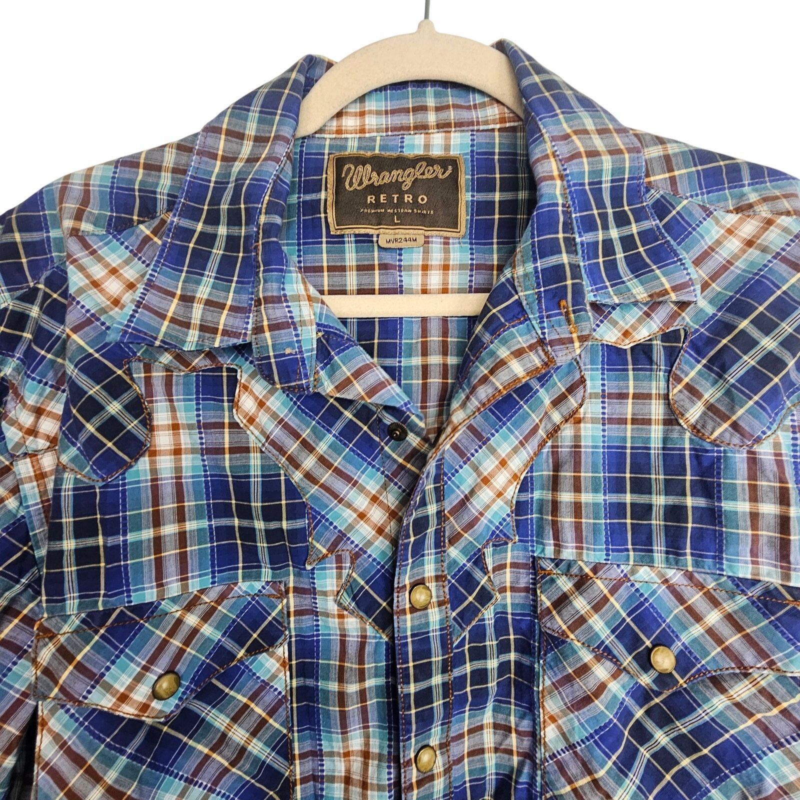 Wrangler Wrangler Retro Men Western Shirt Pliad Size L Country Cowboy Size US L / EU 52-54 / 3 - 2 Thumbnail