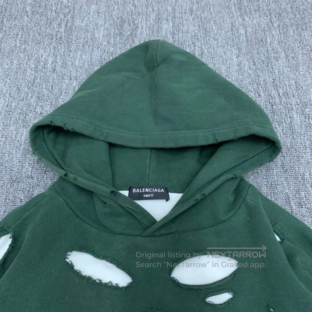 Balenciaga balenciaga green distressed hoodie for sale. Size US XS / EU 42 / 0 - 9 Thumbnail