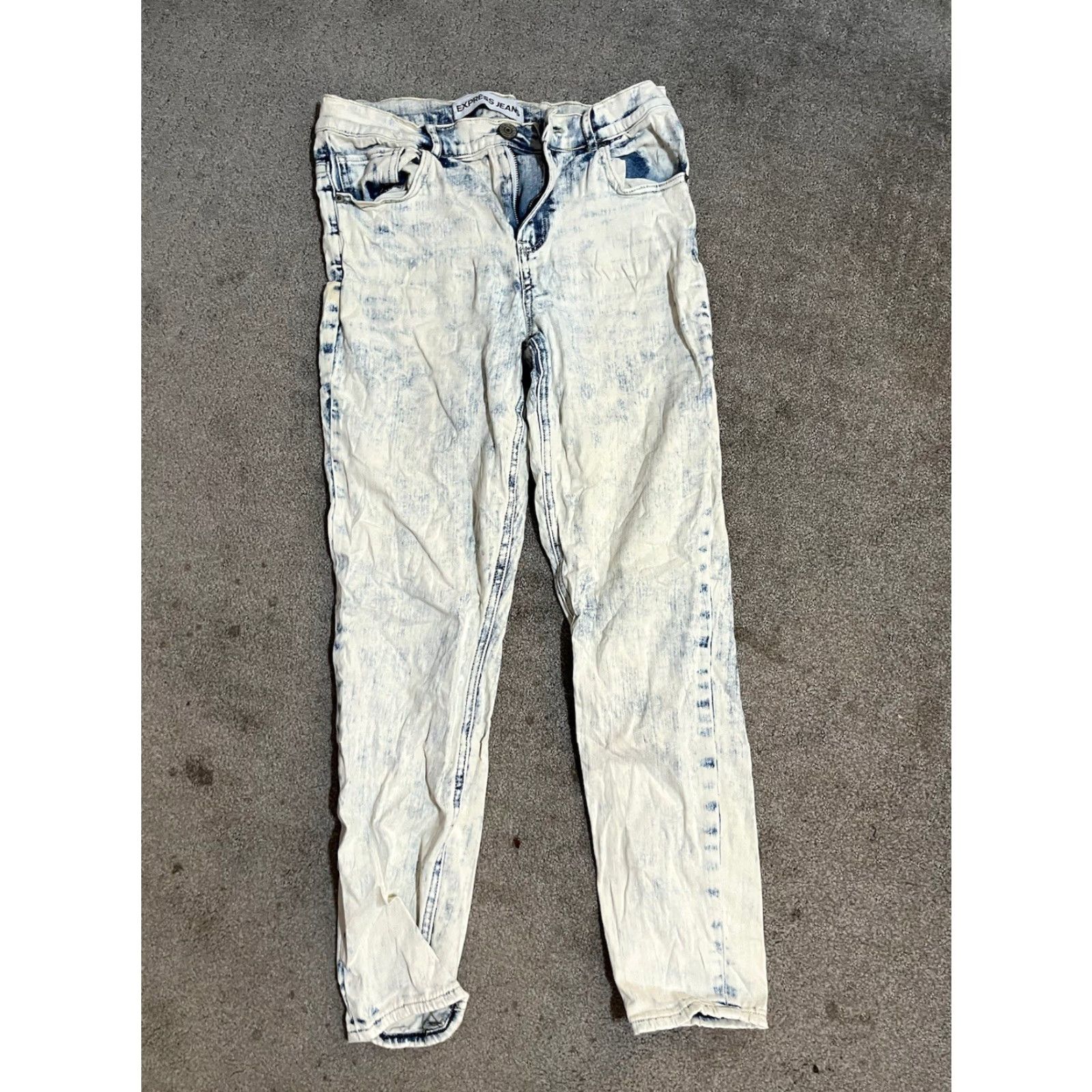 Express Express Jeans Women's Jeans Distressed Mid Rise Ankle 5-Pocket Blue 4 Size 27" / US 4 / IT 40 - 2 Thumbnail