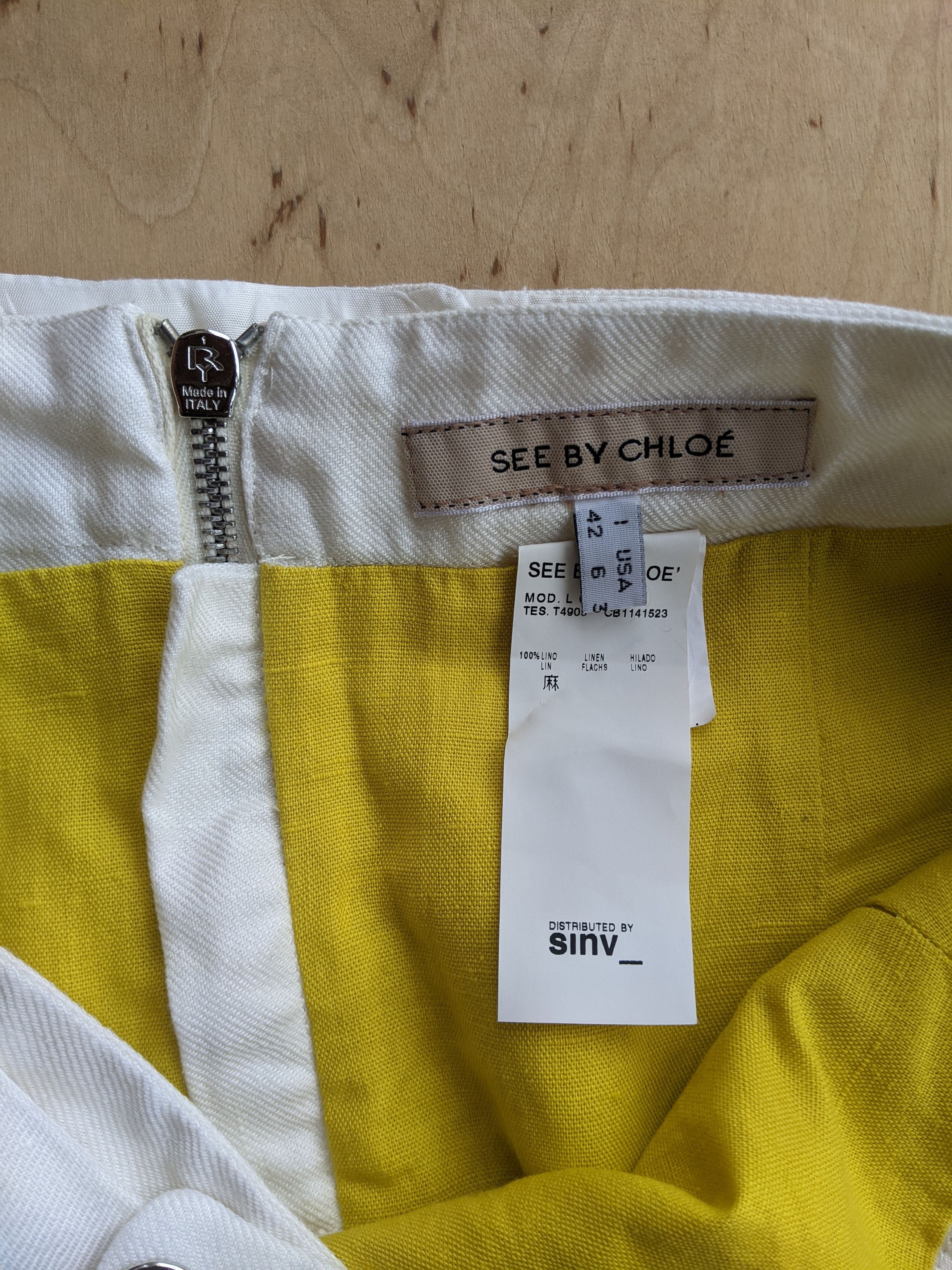 Chloe See by Chloe Womens Skirt Linnen Vintage Luxury Size 28" / US 6 / IT 42 - 9 Thumbnail