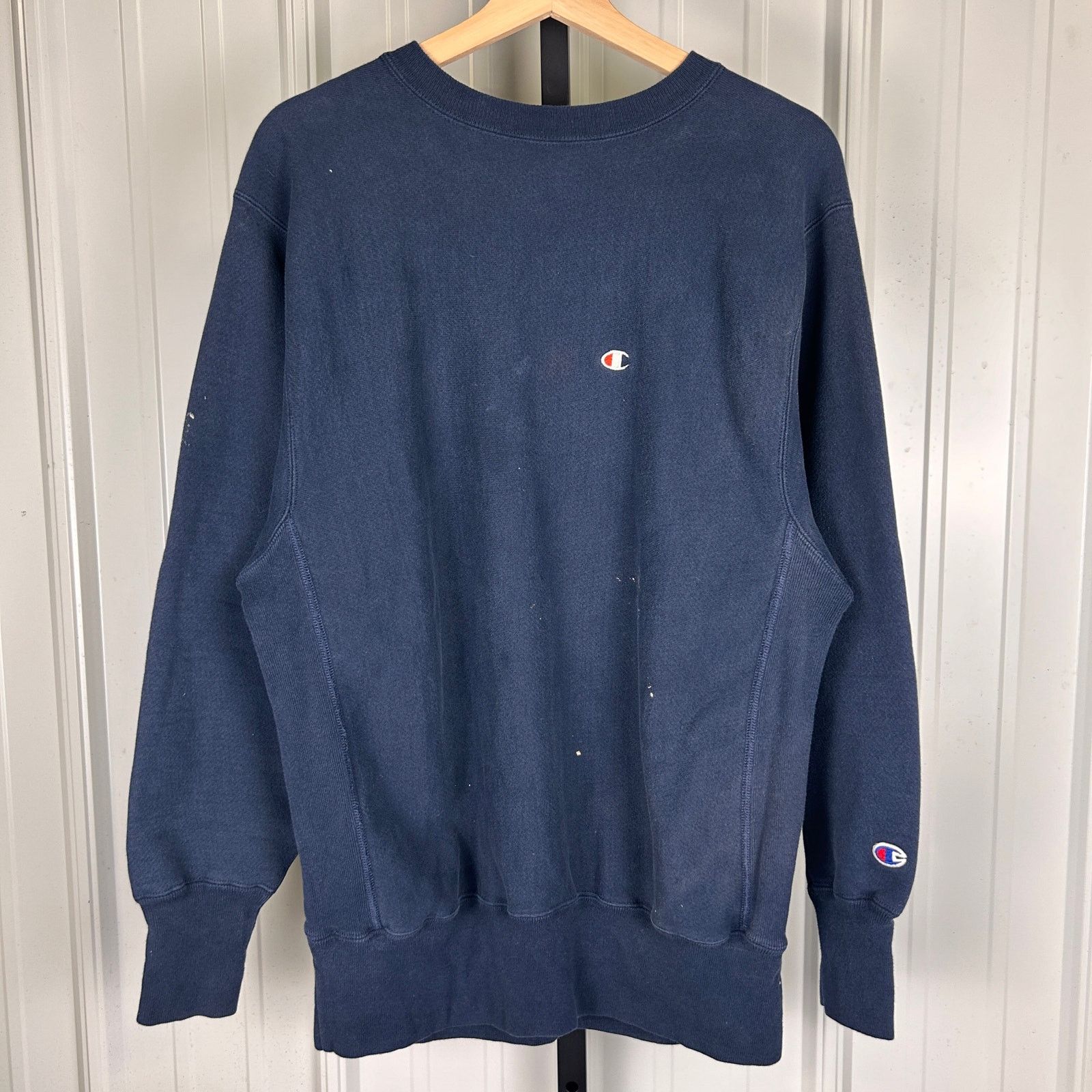 Champion Champion Reverse Weave XL 90s Navy Heavyweight Crewneck Size US XL / EU 56 / 4 - 1 Thumbnail