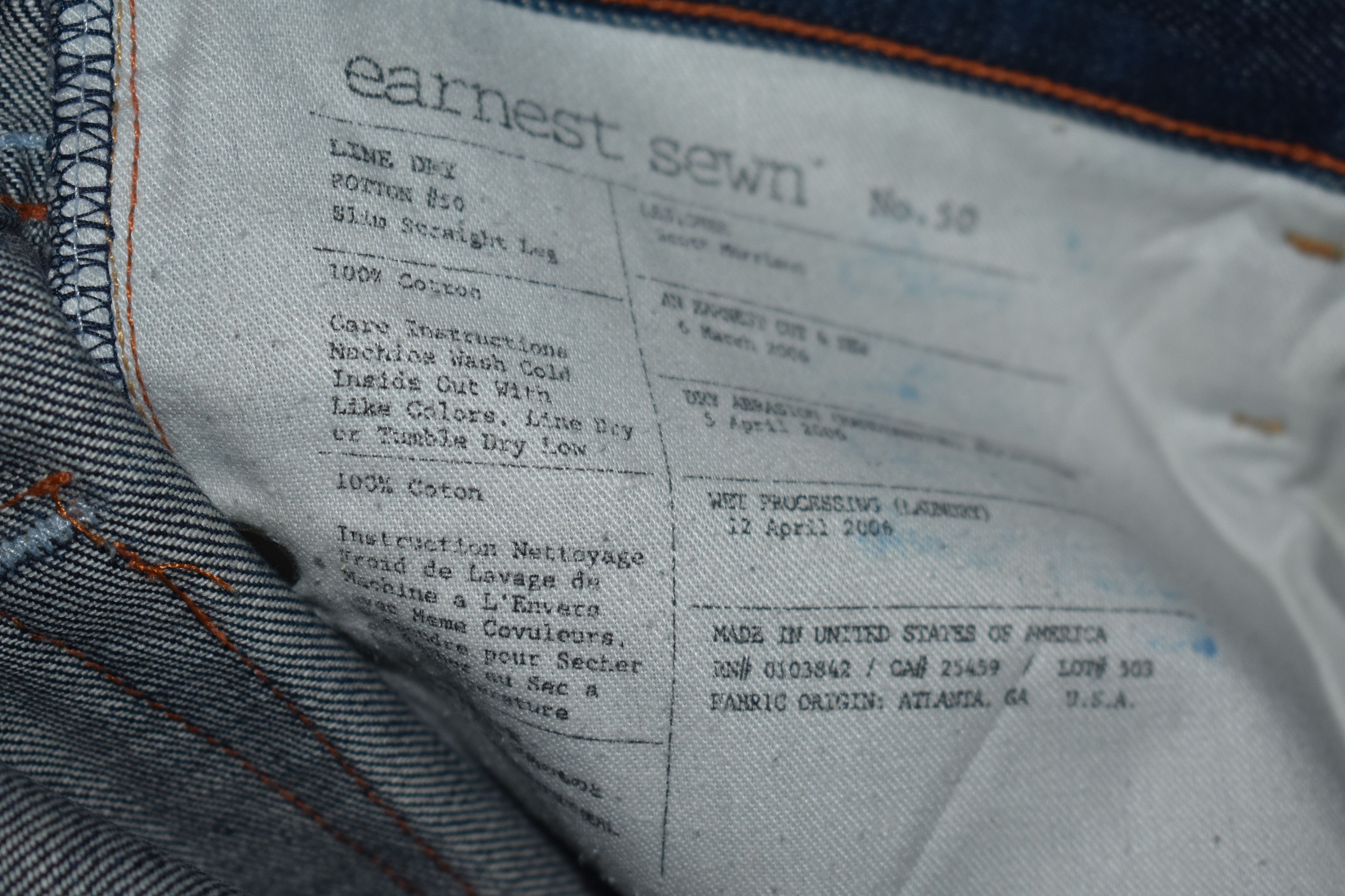 Earnest Sewn × Japanese Brand Vintage earnest sewn distressed jeans size 33 Size US 33 - 6 Thumbnail
