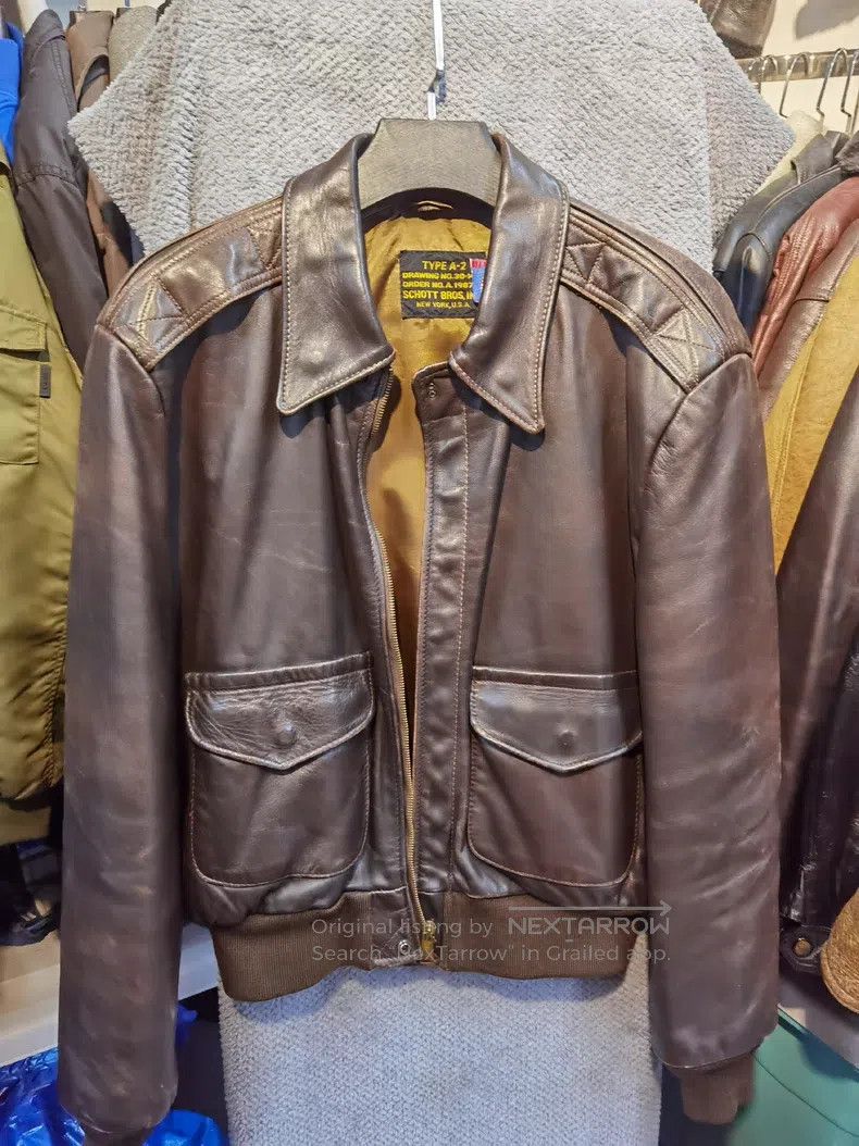 Schott Schott Vintage A2 horseskin flight jacket Size US XL / EU 56 / 4 - 1 Thumbnail