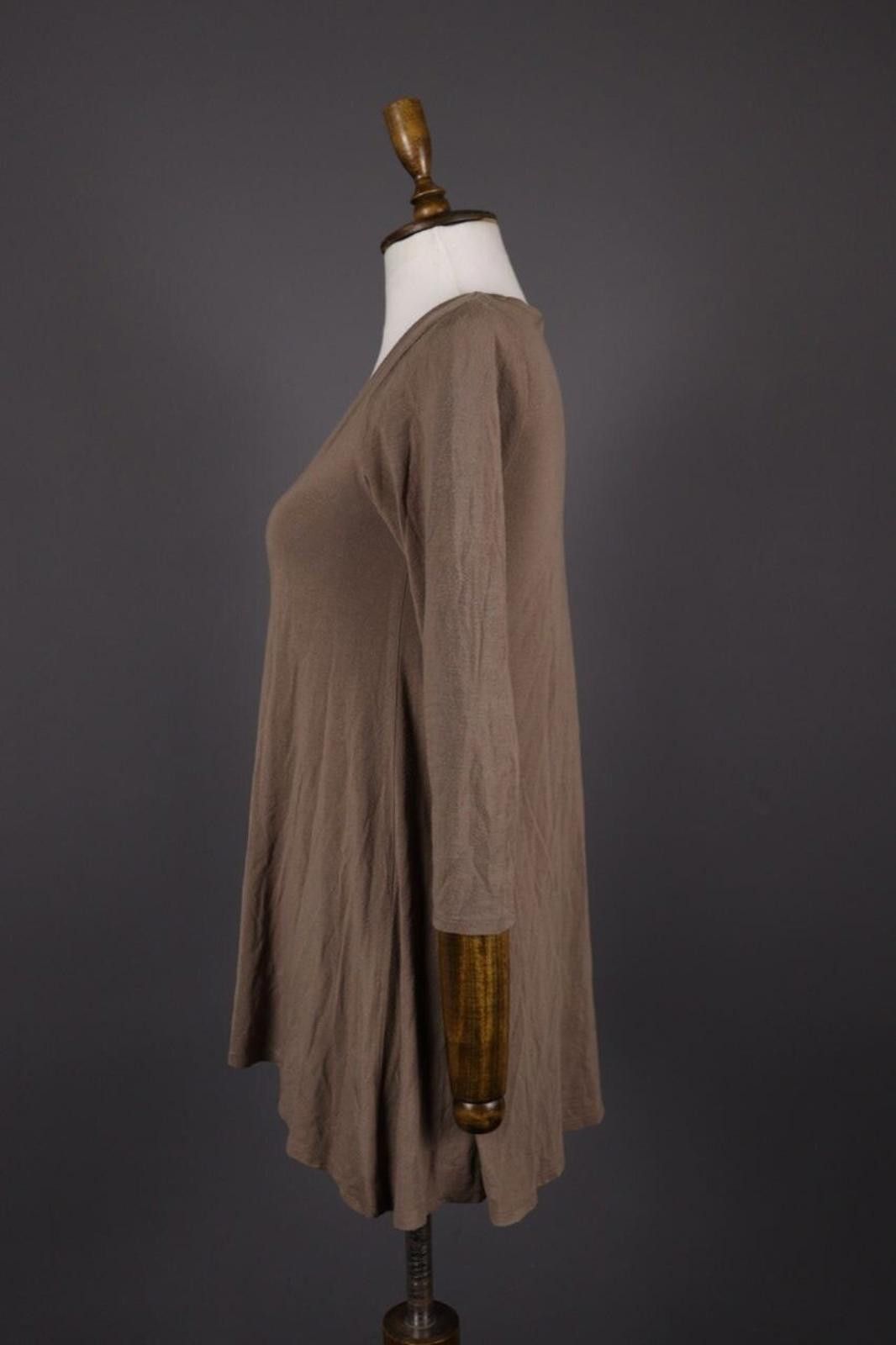 Designer Peruvian Connection Brown Summer Tunic Top Shirt Size S Size S / US 4 / IT 40 - 4 Thumbnail