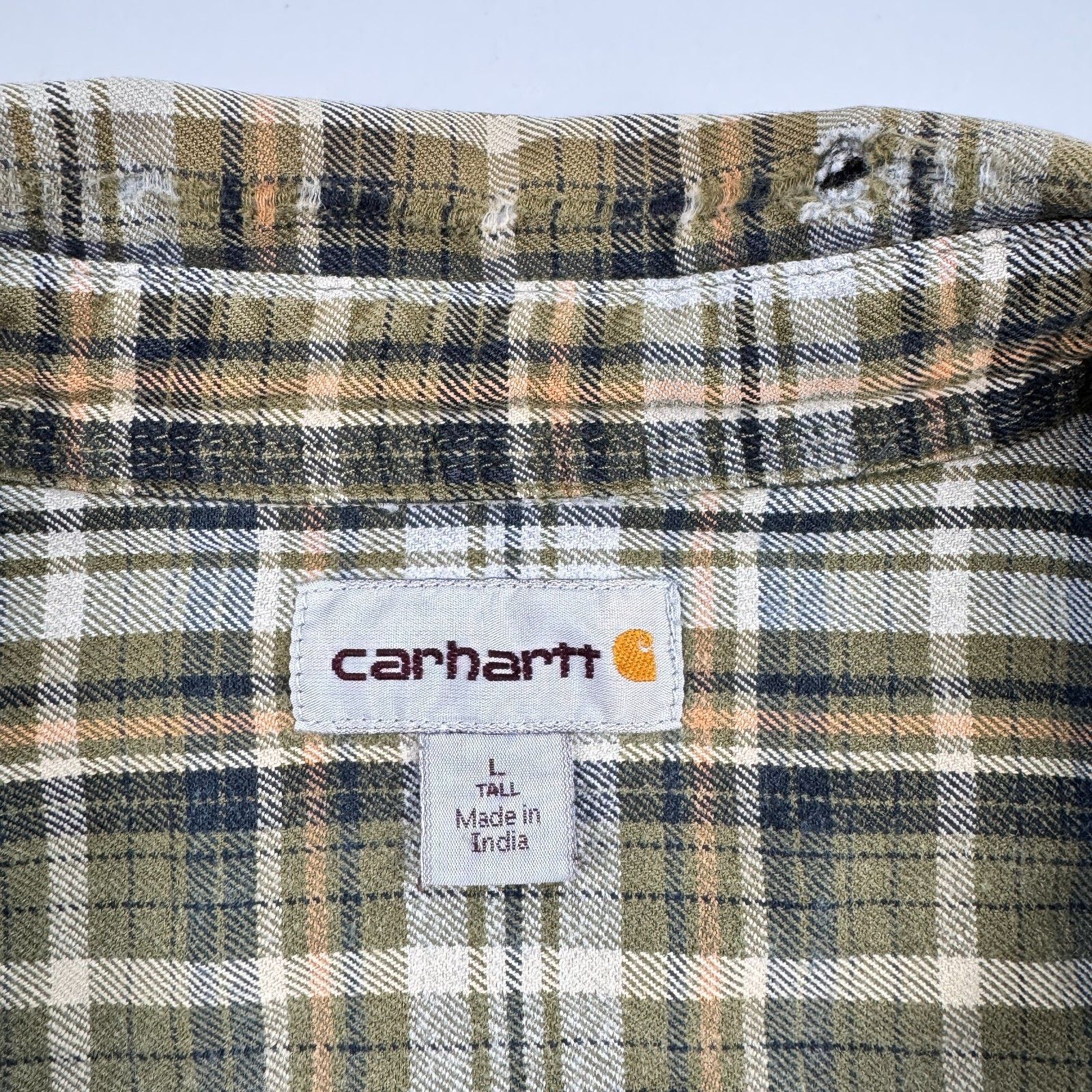 Carhartt Carhartt Plaid Flannel Shirt Distressed Workwear L Size US L / EU 52-54 / 3 - 5 Thumbnail