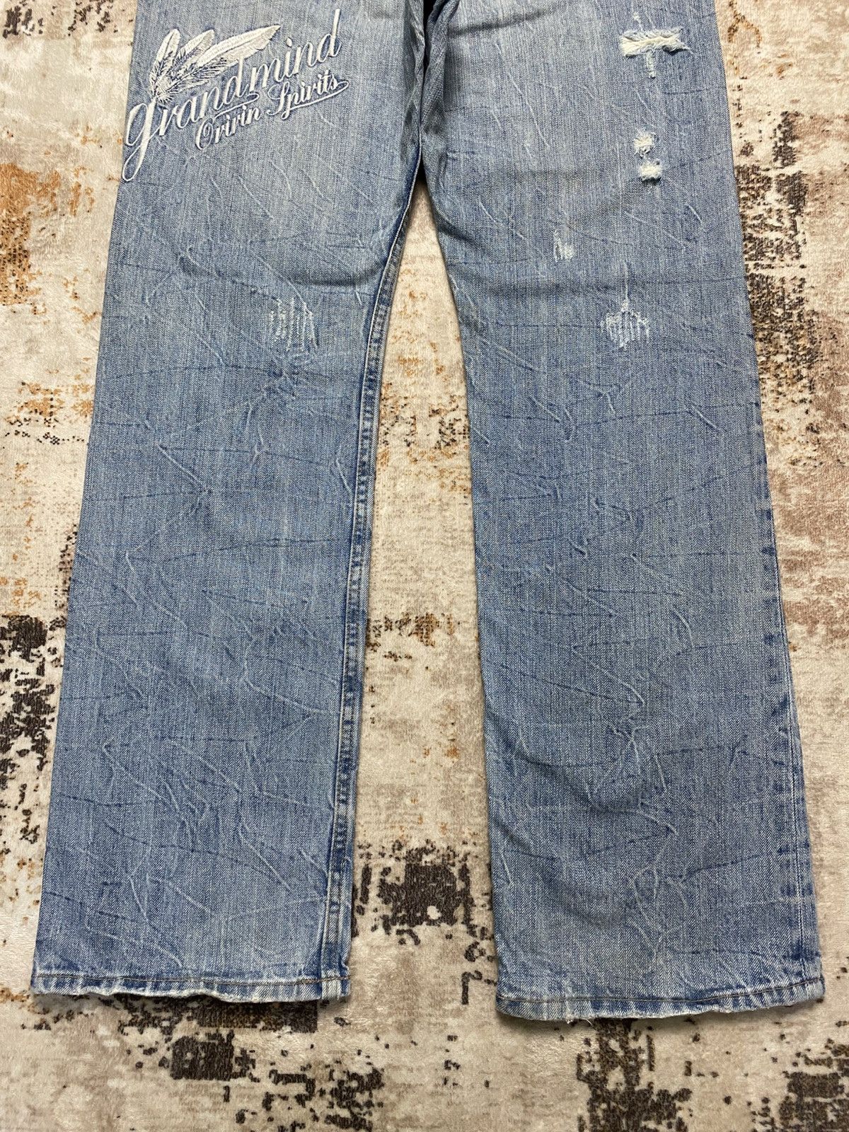 Le Grande Bleu (L.G.B.) Rare Baggy Jean With Emroidery Feather💥 Size US 30 / EU 46 - 2 Thumbnail