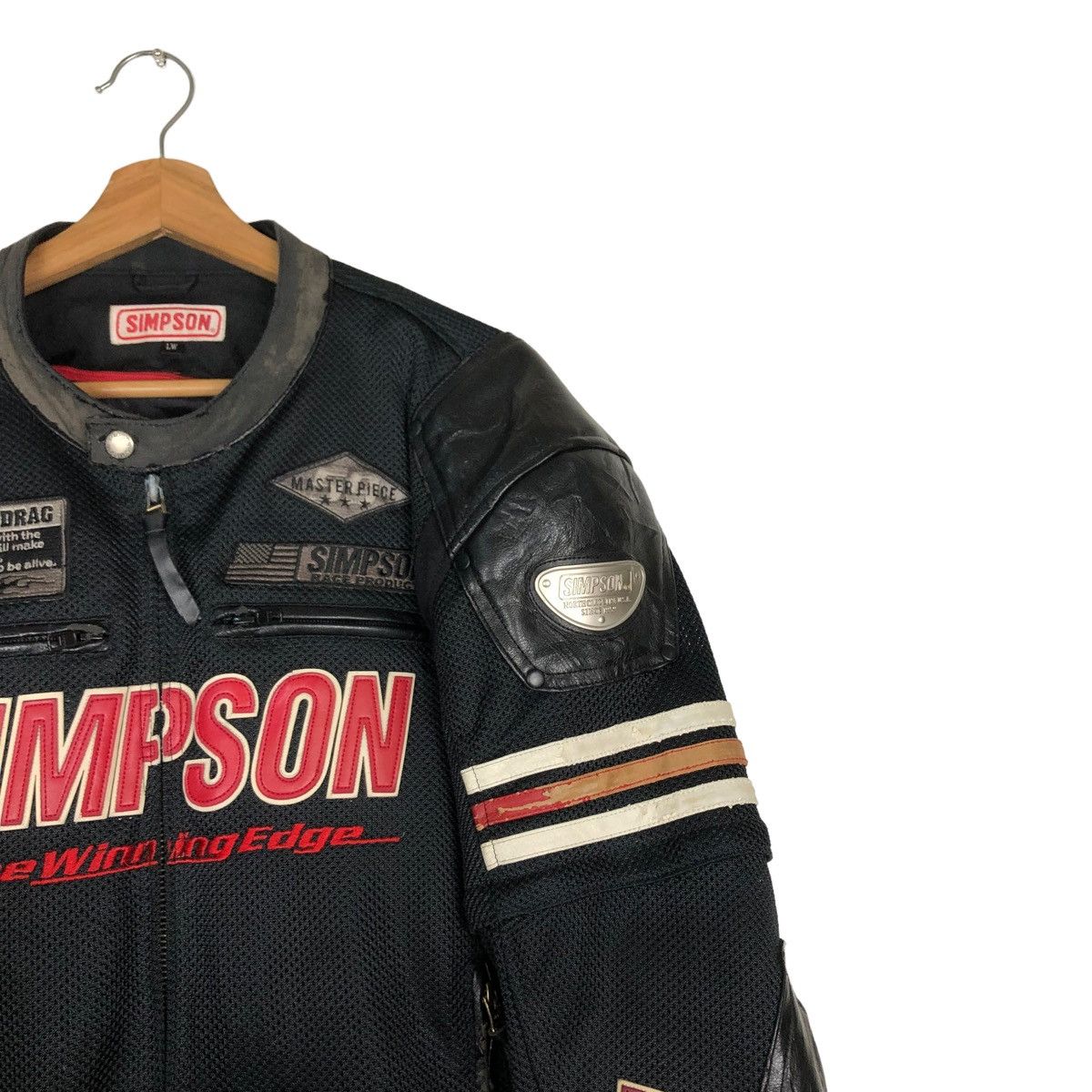 Japanese Brand 🔥VINTAGE RACING BIKER JACKET SIMPSON BIG LOGO SPELL OUT Size US L / EU 52-54 / 3 - 4 Thumbnail