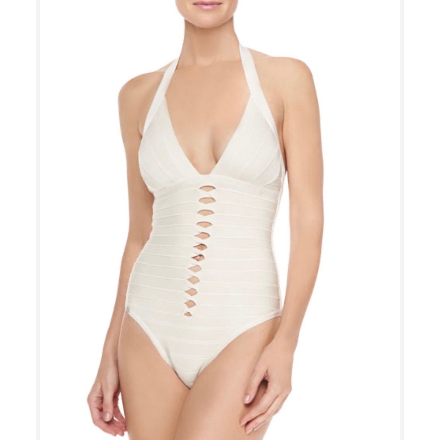 $250 NWT Herve Leger Michelli Cut Out Bandage Swimsuit