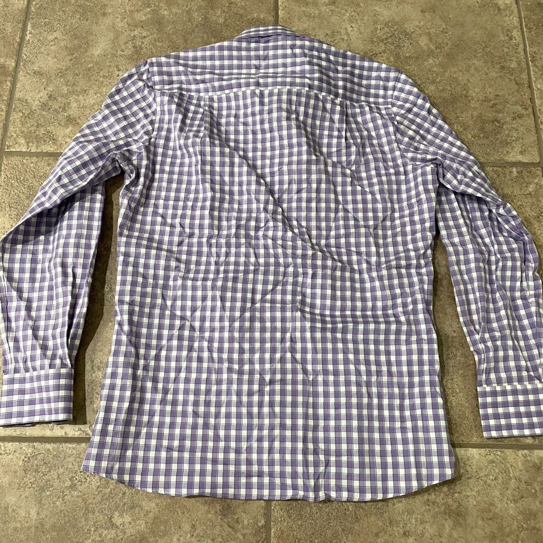 David Donahue VINTAGE David Donahue Men's Long Sleeve Button-Down Shirt Purple Plaid Cotton M Size US M / EU 48-50 / 2 - 5 Thumbnail