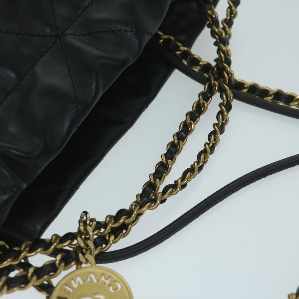 Chanel CHANEL CHANEL 22 Chain Hand Bag Leather Black As3980 CC Size ONE SIZE - 7 Thumbnail