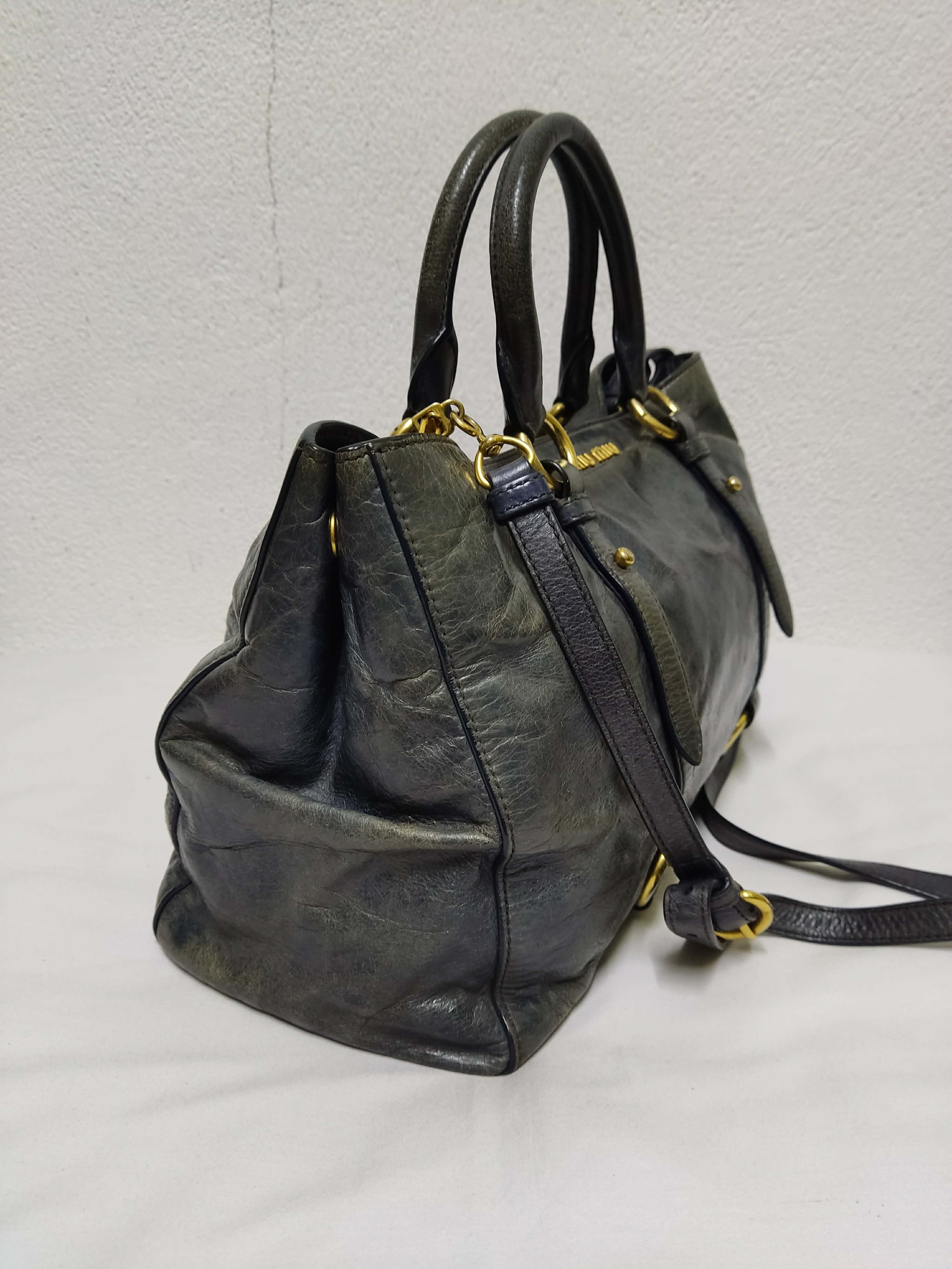 Miu Miu Authentic MIU MIU Vitello Lux Leather Handbag / Tote Bag Size ONE SIZE - 8 Thumbnail