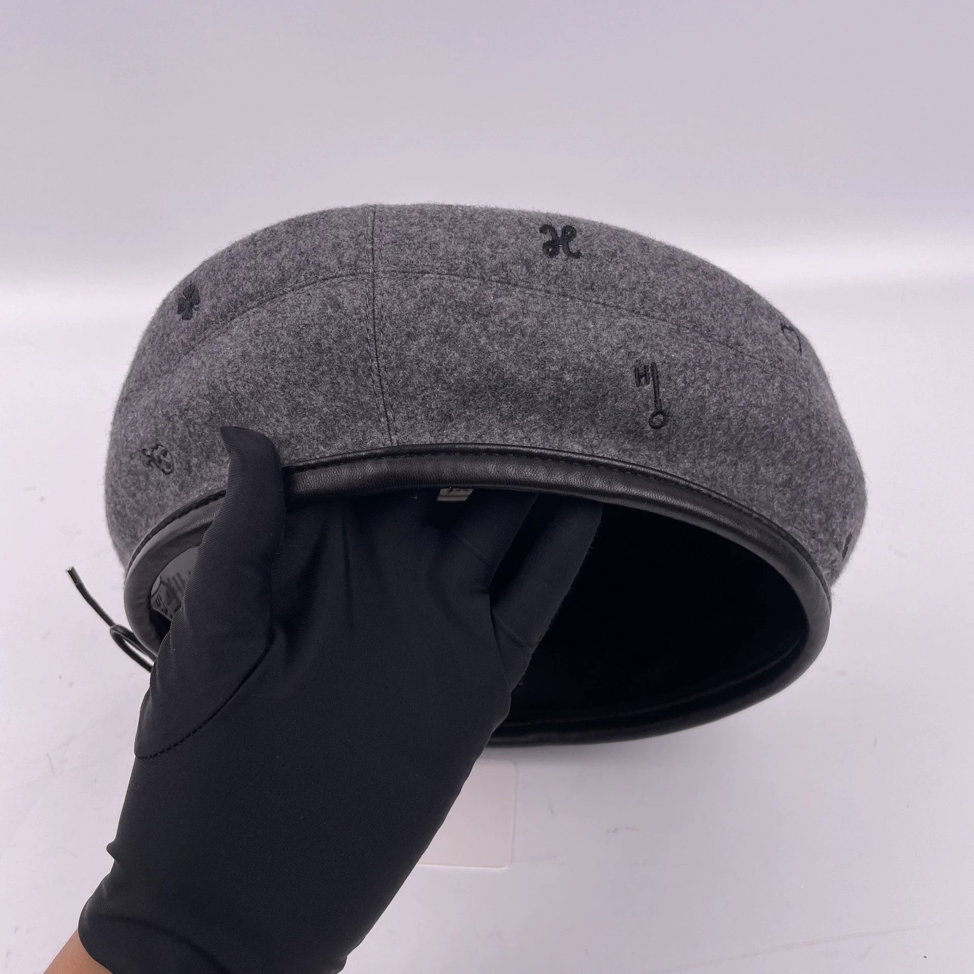 Hermes Hermes Wool Beret Gray 58 Size ONE SIZE - 3 Thumbnail