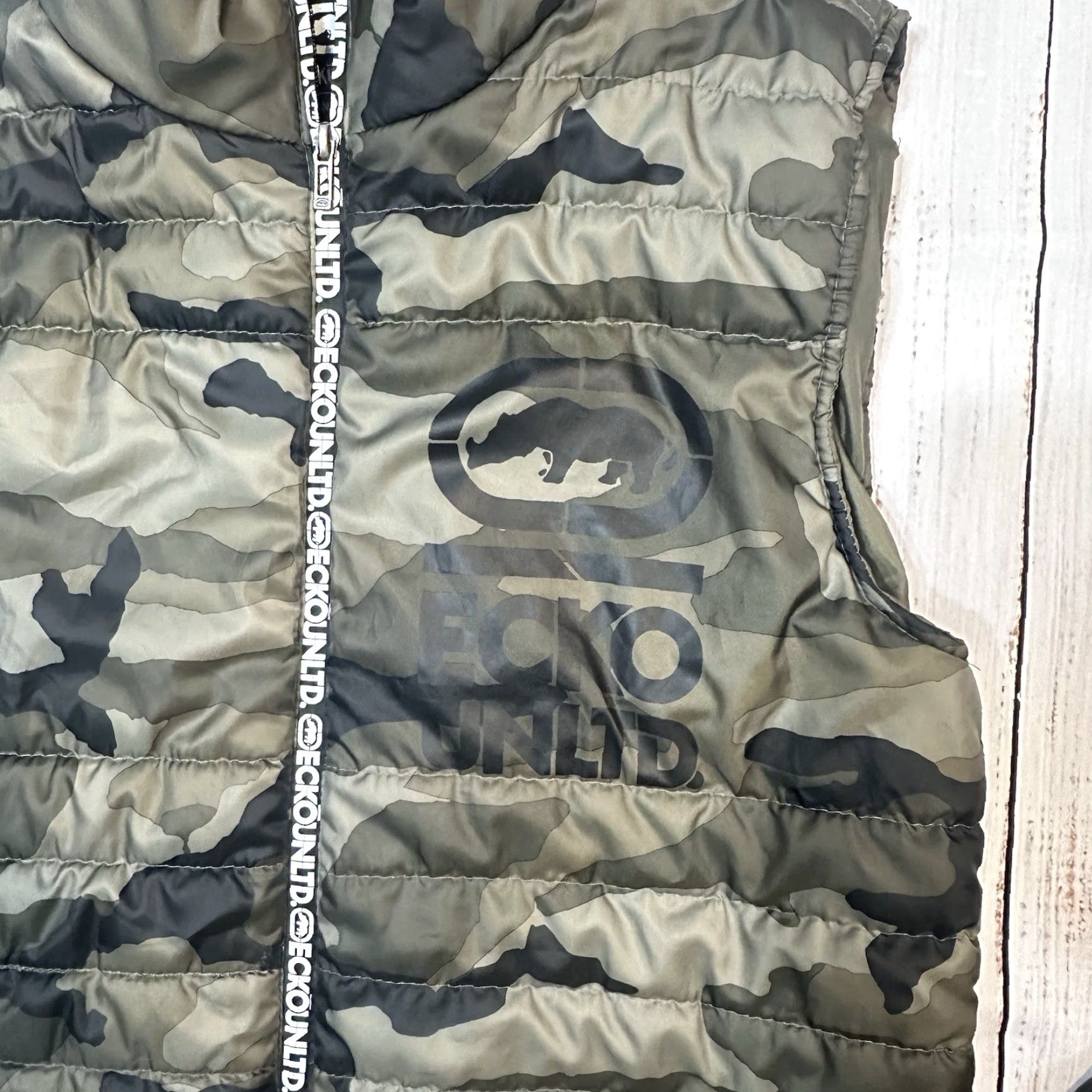 Ecko Unltd. ECKO UNLTD Camouflage Puffer Vest Hooded Full Zip Rhino Logo Men M Size US M / EU 48-50 / 2 - 4 Thumbnail