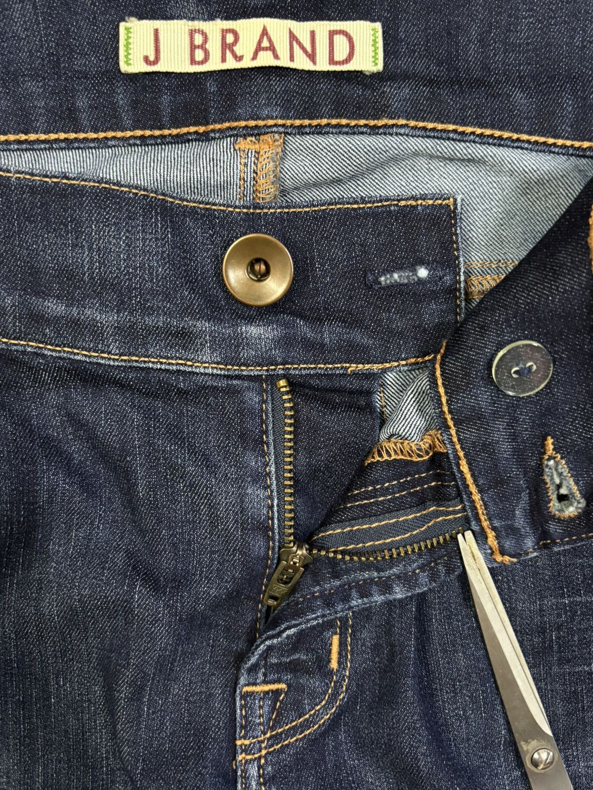 J Brand Vintage J Brand Dark Blue Wash Flare Bell Bottom Jeans Size 31" - 15 Thumbnail