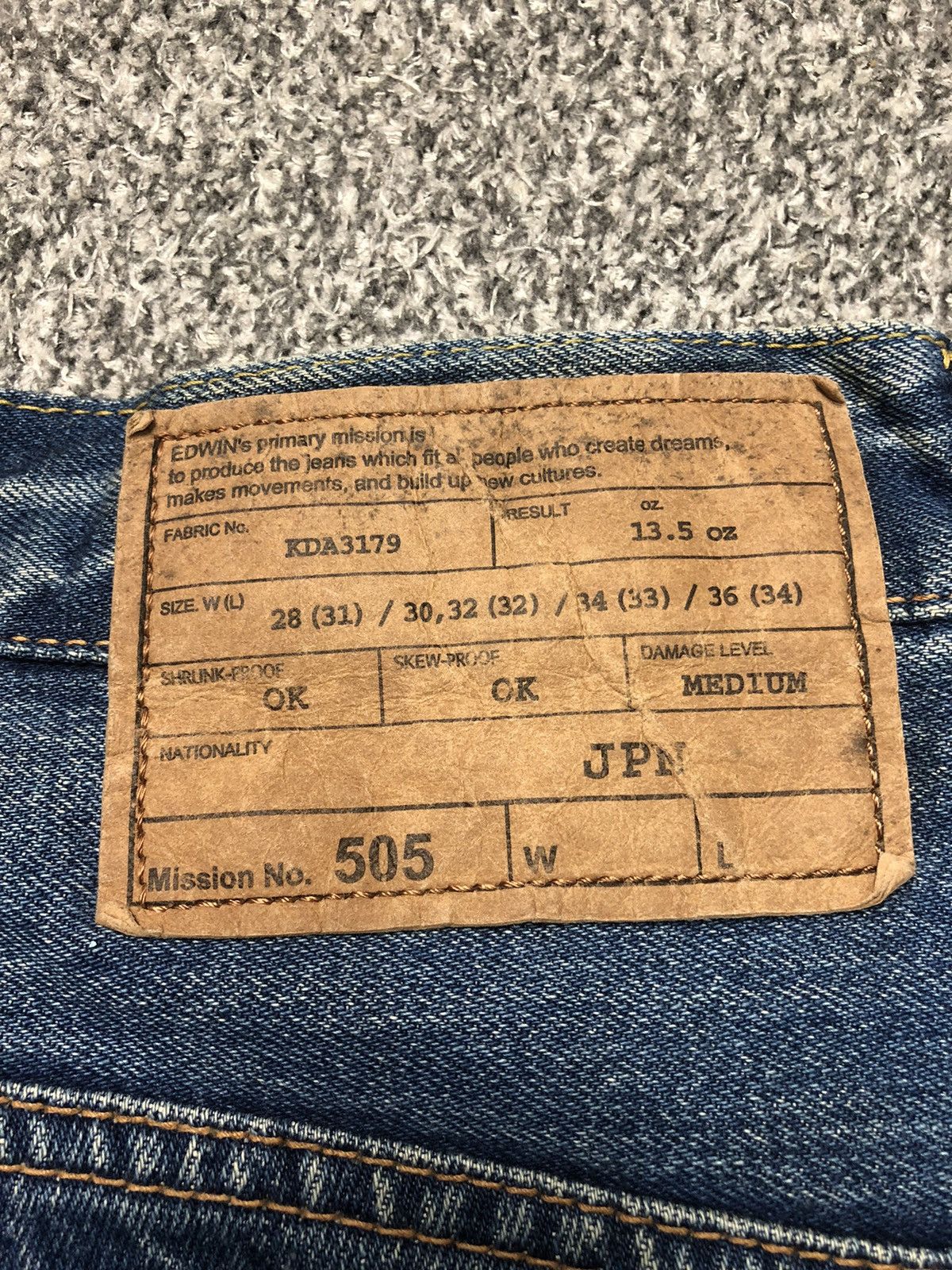 Edwin × Japanese Brand × Vintage 💥RARE💥Vintage Faded EDWIN 505 Half Salvedge Jeans Size US 37 - 21 Thumbnail