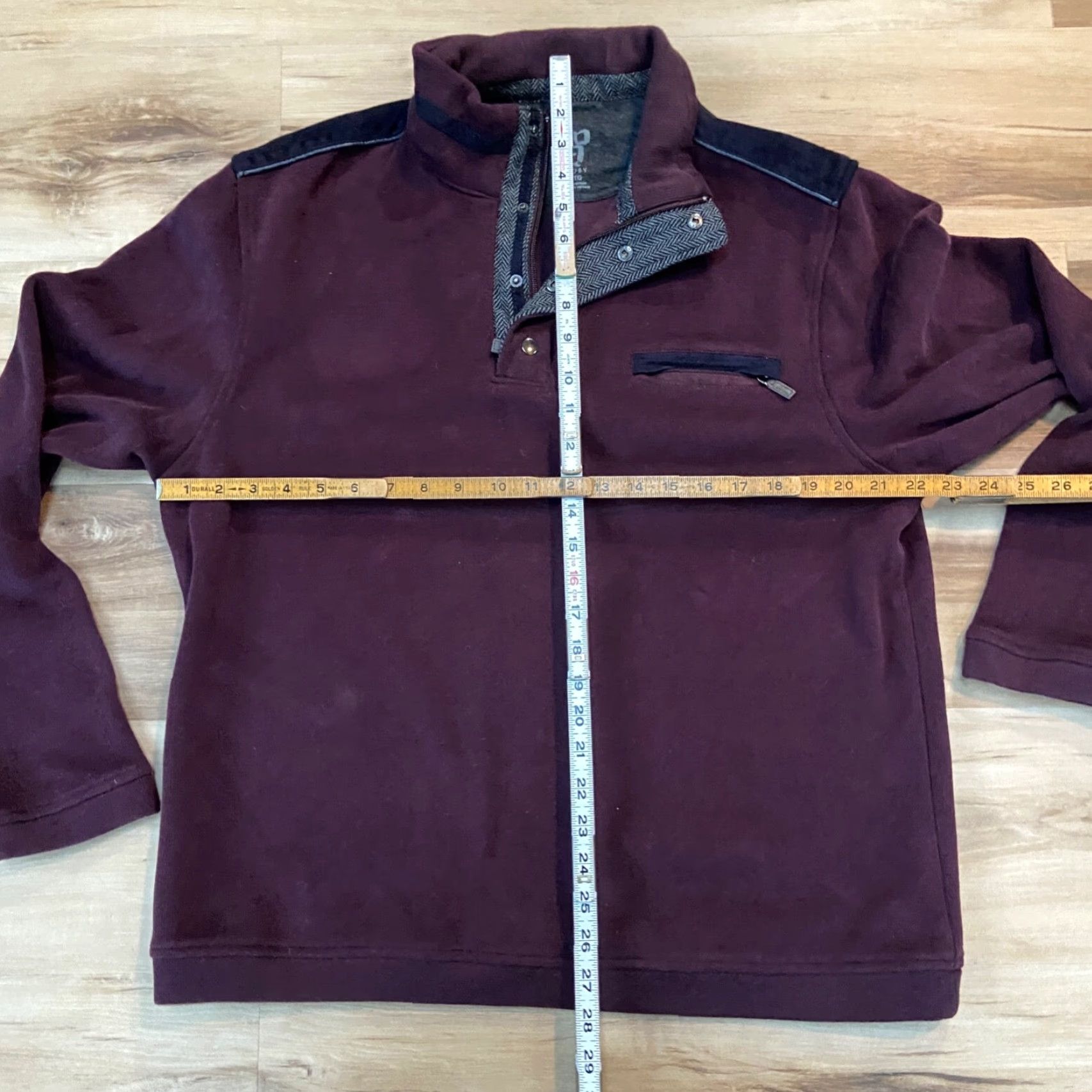 Vintage VINTAGE Nichoby by Age of Wisdom Sweater Mens XL Burgundy 1/4 Zip Mock Neck Snap Shirt Size US XL / EU 56 / 4 - 6 Thumbnail