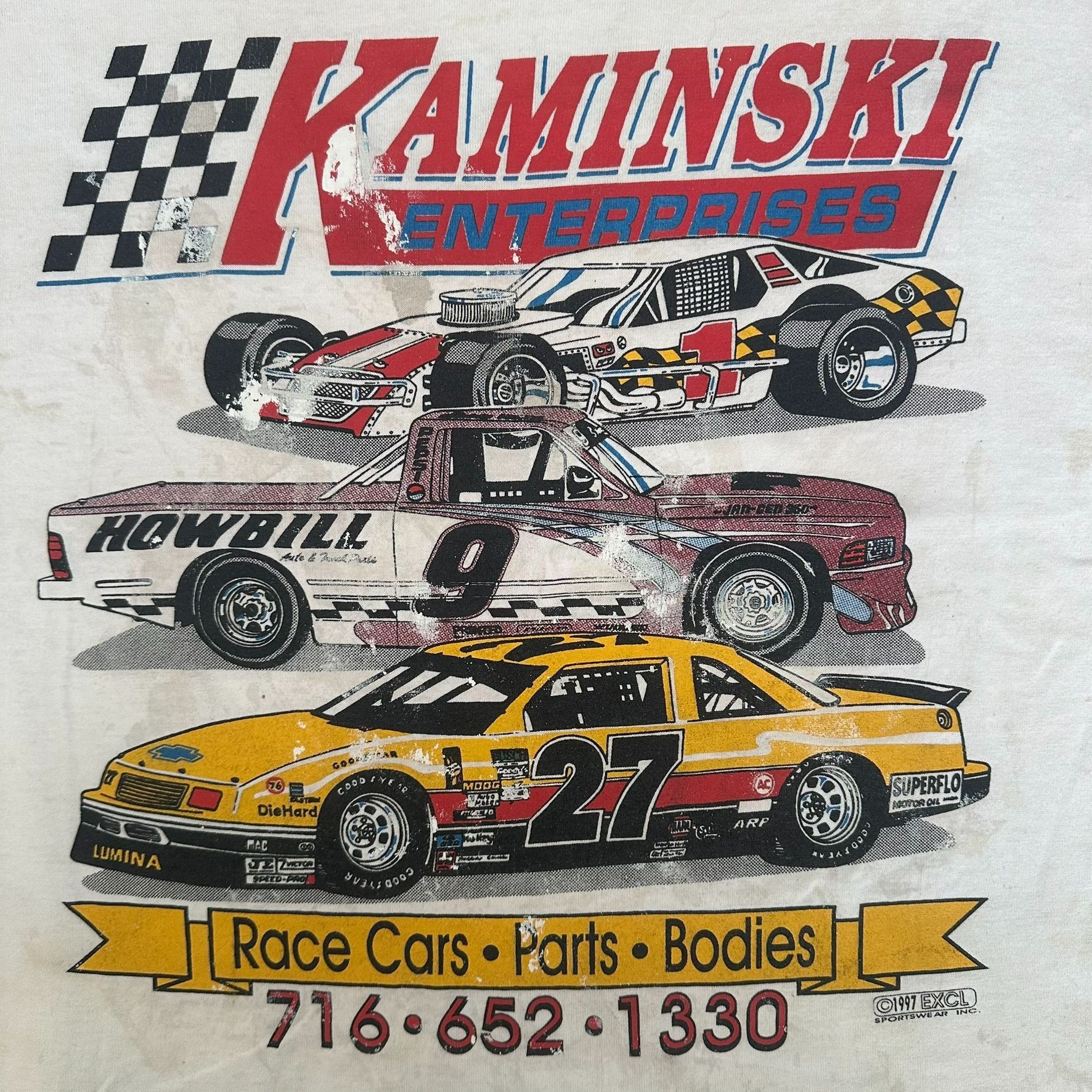 Vintage Vintage 90s Race Cars T-Shirt Auto Racing Single Stitch Tee Size US L / EU 52-54 / 3 - 2 Thumbnail