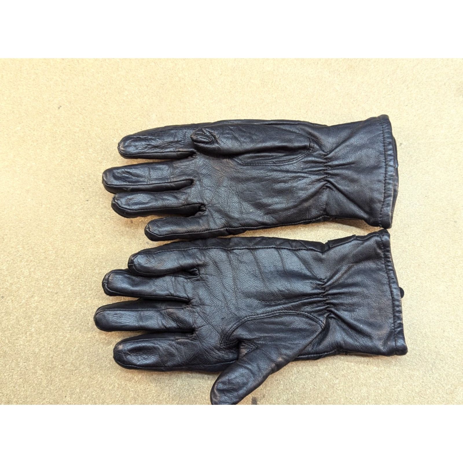 Vintage Genuine Leather Mens Gloves Size 6 Black Lined Warm Thermal Winter Dressmann Glove Wrist Mens Leather Black Warm Winter 6 Size Size ONE SIZE - 3 Thumbnail