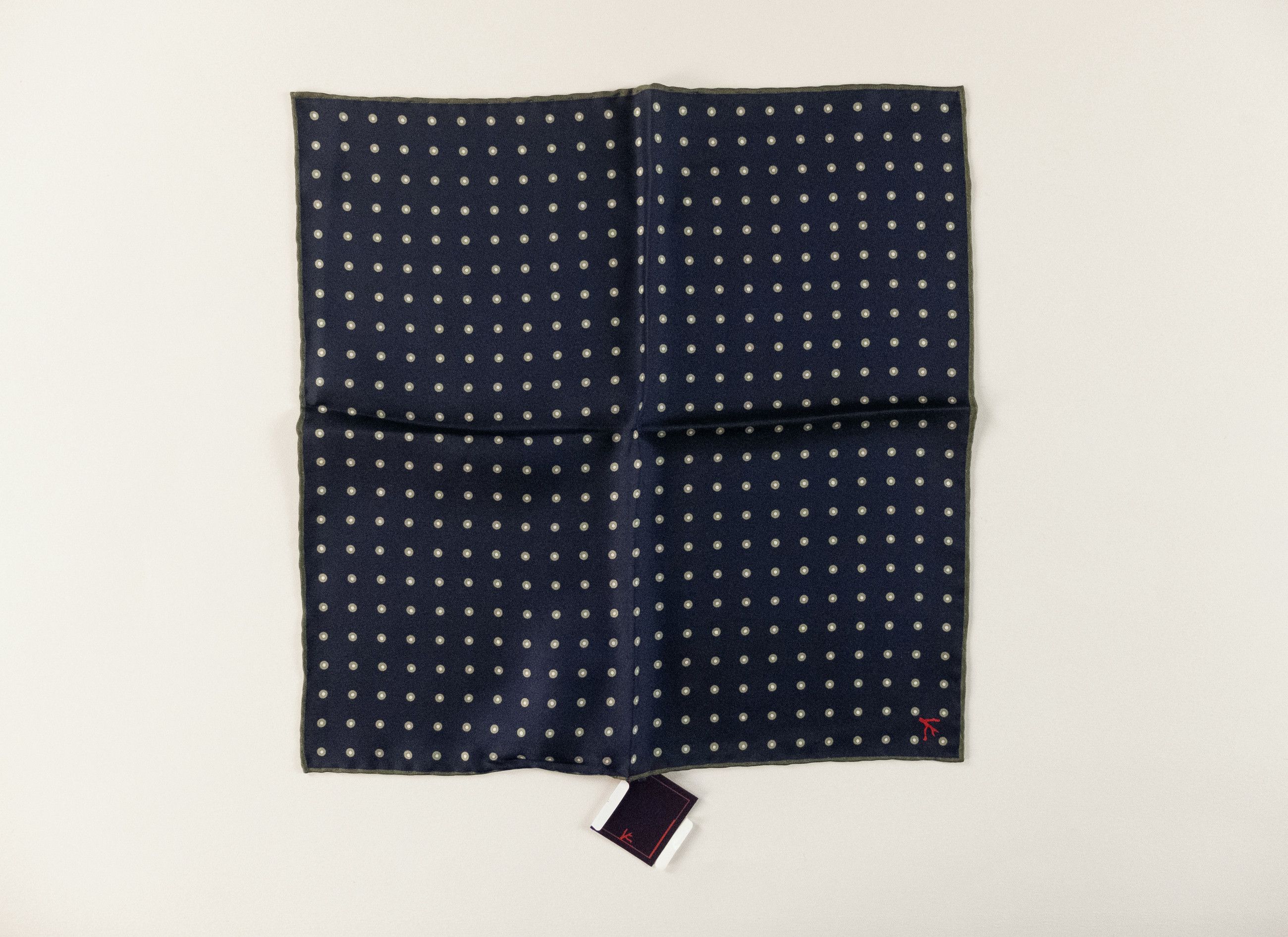 Isaia ISAIA Napoli navy blue polka dots silk pocket square Size ONE SIZE - 1 Thumbnail