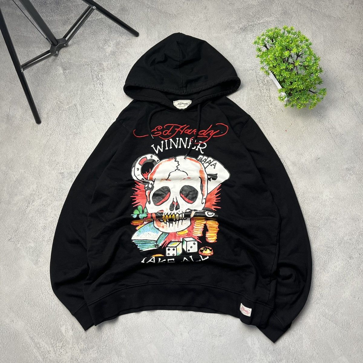 Christian Audigier × Ed Hardy × Vintage Y2K vintage Ed Hardy Crazy 💀SKELETON💀 hoodie Size US M / EU 48-50 / 2 - 1 Thumbnail