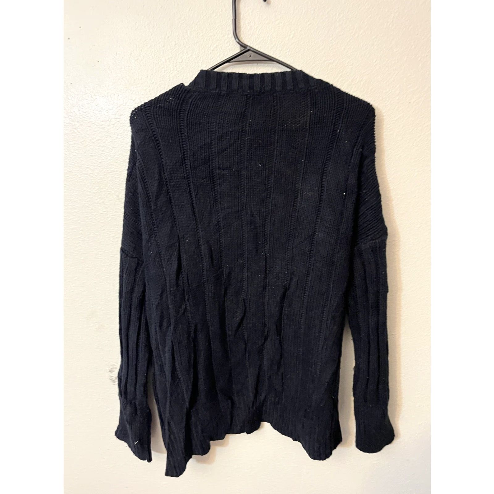 Express VINTAGE Express Oversized Sweater - Black - Women’s Size M - Cozy Knit Pullover Size M / US 6-8 / IT 42-44 - 2 Thumbnail