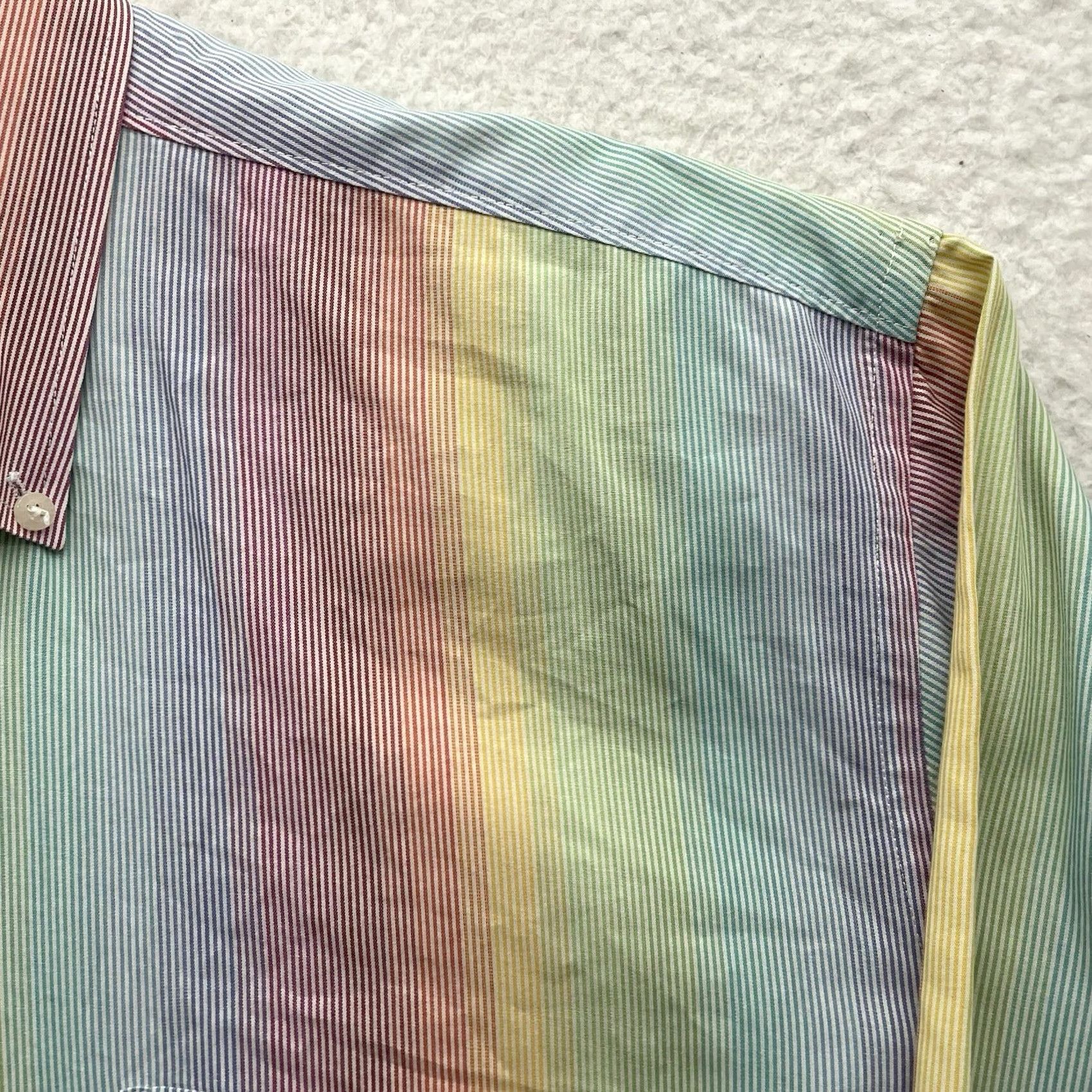 Rainbow Alan Flusser Shirt Mens L Multicolor Striped Colorful Preppy Button-Up Casual Golf Size US L / EU 52-54 / 3 - 4 Thumbnail