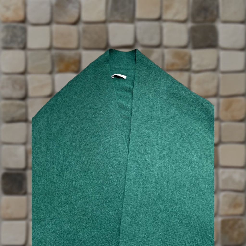 Sandro Sandro Sweater Cape One Size Womens Green Knit Fringe Open Front V-Neck Casual Winter Size ONE SIZE - 1 Thumbnail