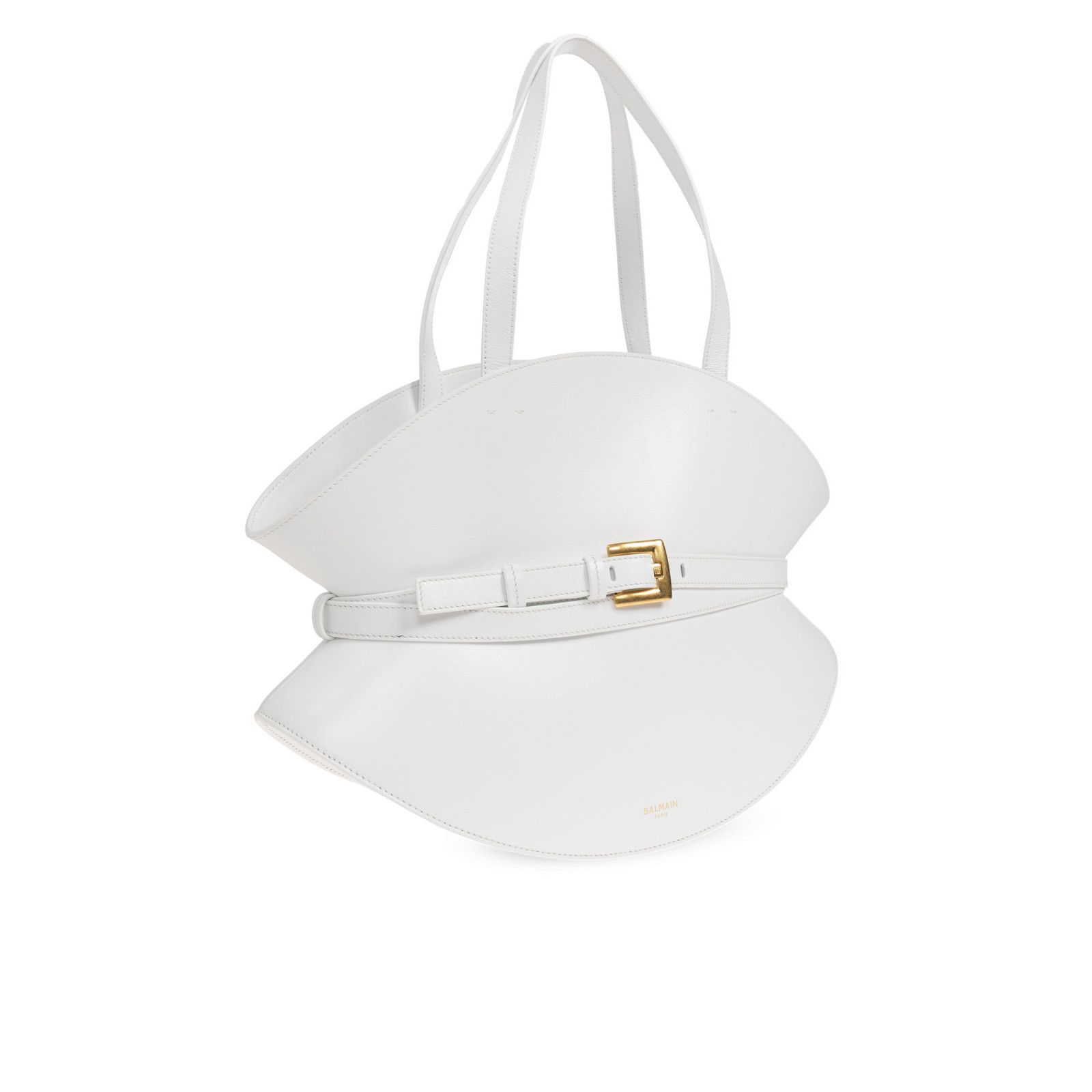 Balmain BALMAIN Shuffle Medium White Leather Shoulder Bag New & Auth Size ONE SIZE - 3 Thumbnail