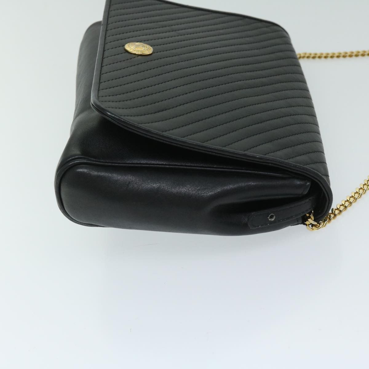 Celine CELINE Chain Shoulder Bag Leather Black Size ONE SIZE - 4 Thumbnail