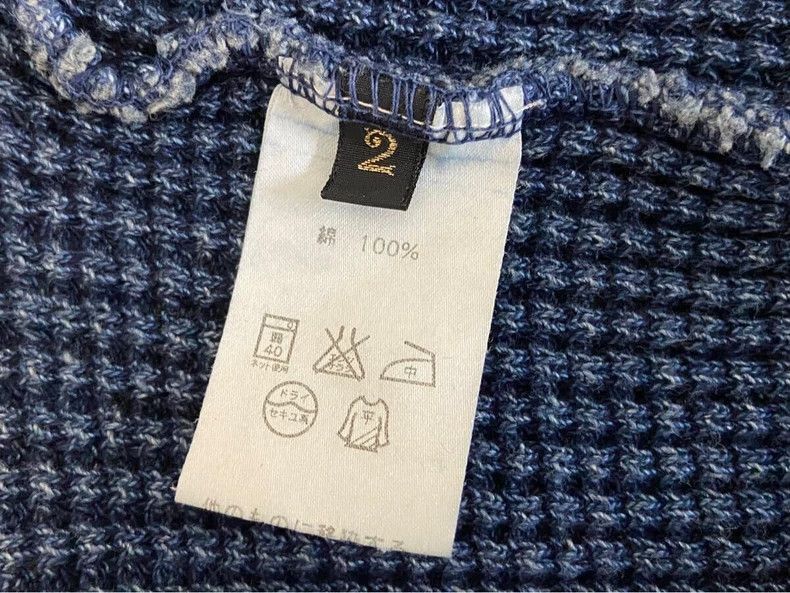 Kapital Kapital Blue Vintage Waffle Knit Long Sleeve Top-2505 Size US M / EU 48-50 / 2 - 8 Thumbnail