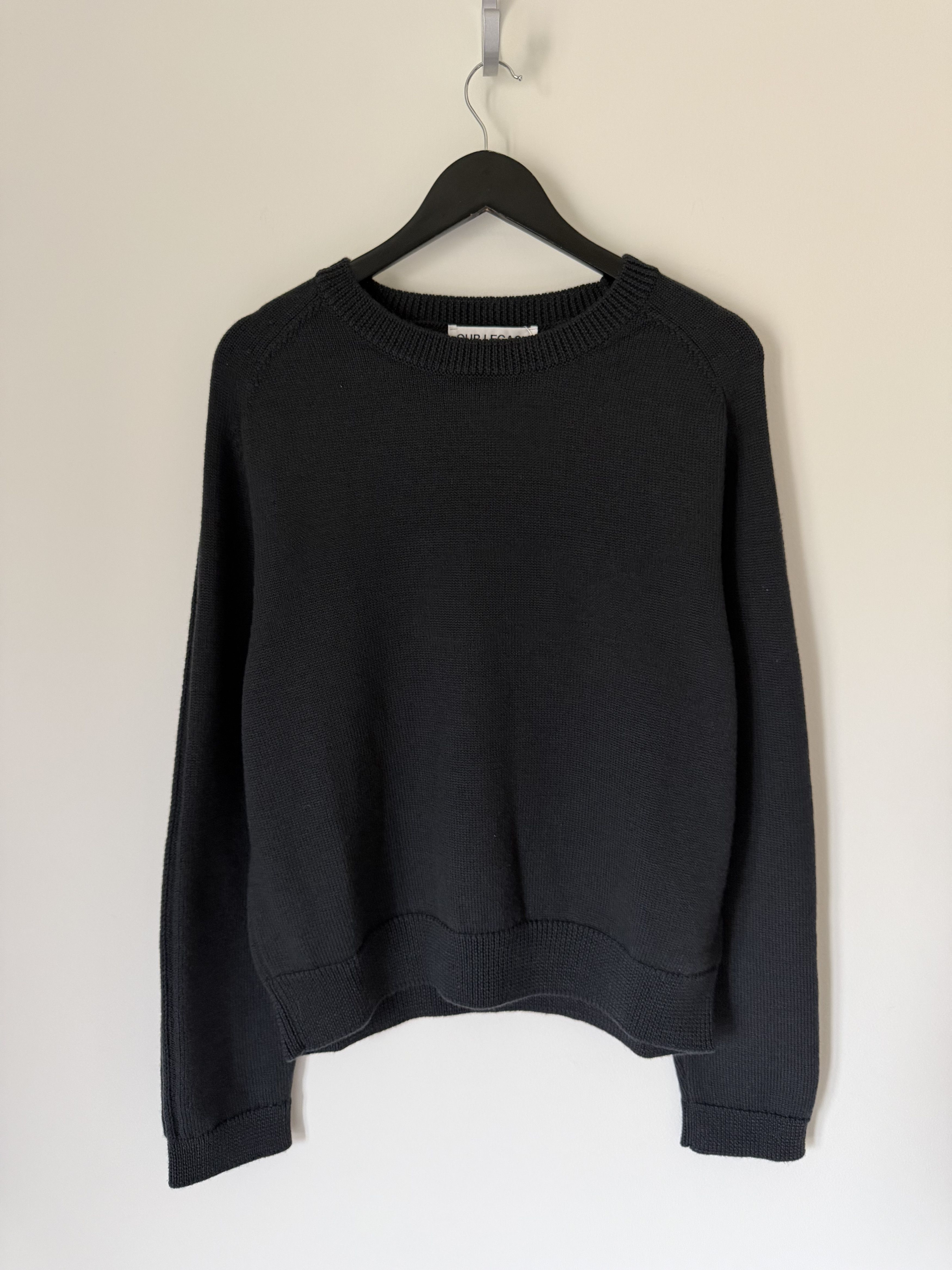 Our Legacy Our Legacy True Roundneck Sweater in Off Black Rustic Merino Size US XXL / EU 58 / 5 - 1 Thumbnail